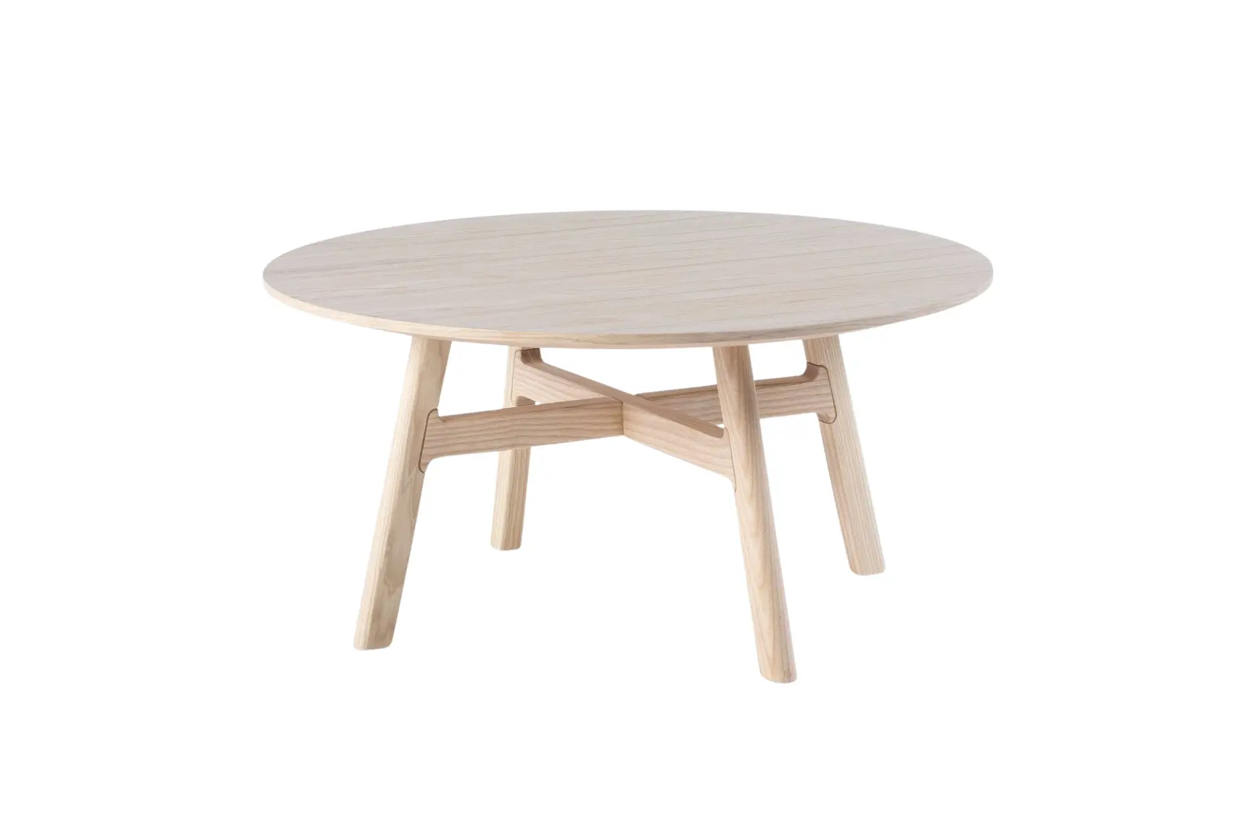 Noti Mishell Couchtisch Ø 80 cm mit Holzbeinen in heller Holzausführung