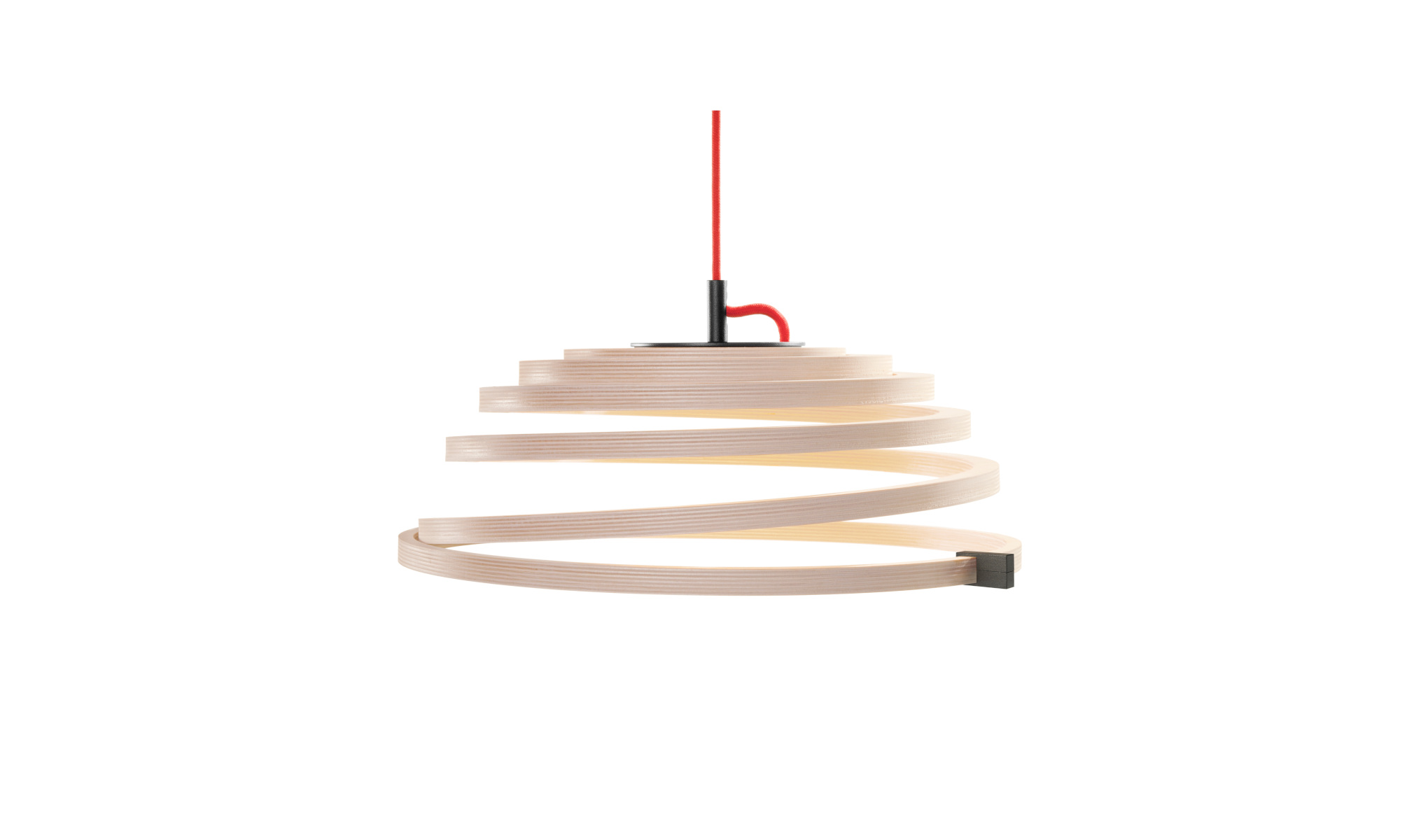 Aspiro 8000 LED Pendelleuchte, birke natur / rot