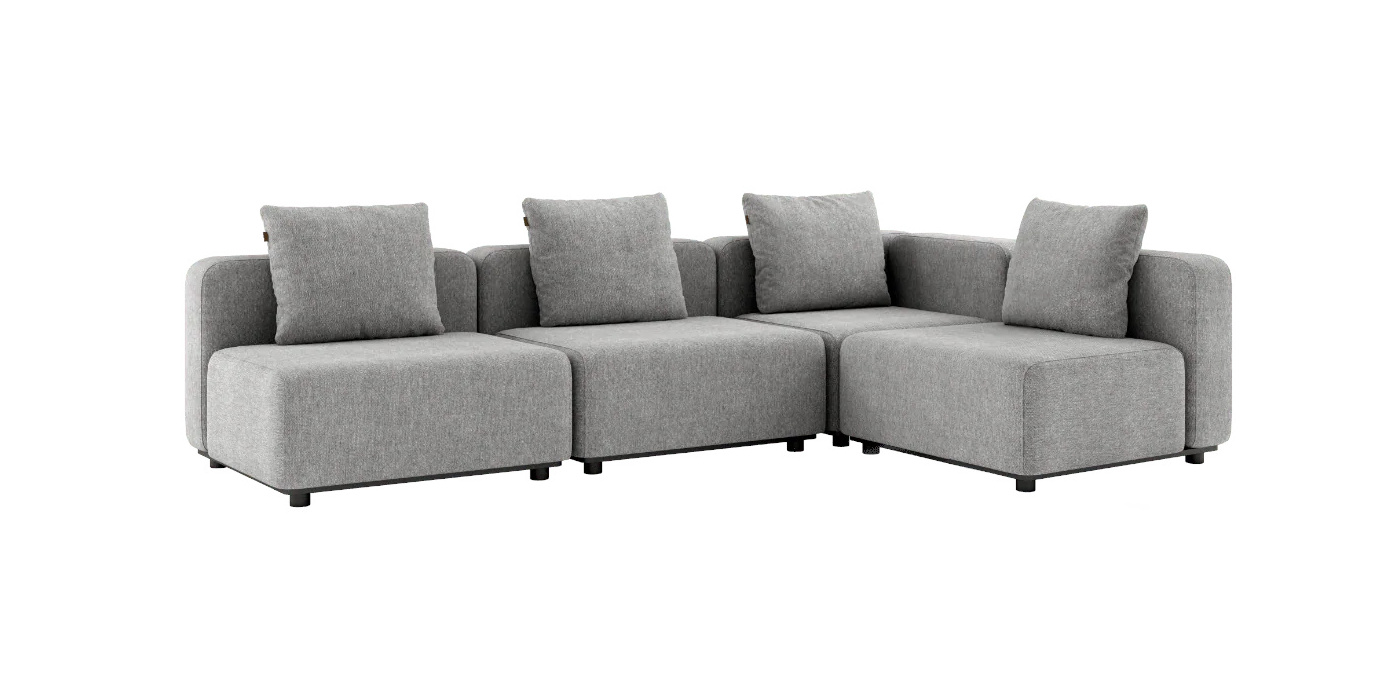 Cobana Ecksofa 4-Sitzer ohne Armlehne, cobana sand melange
