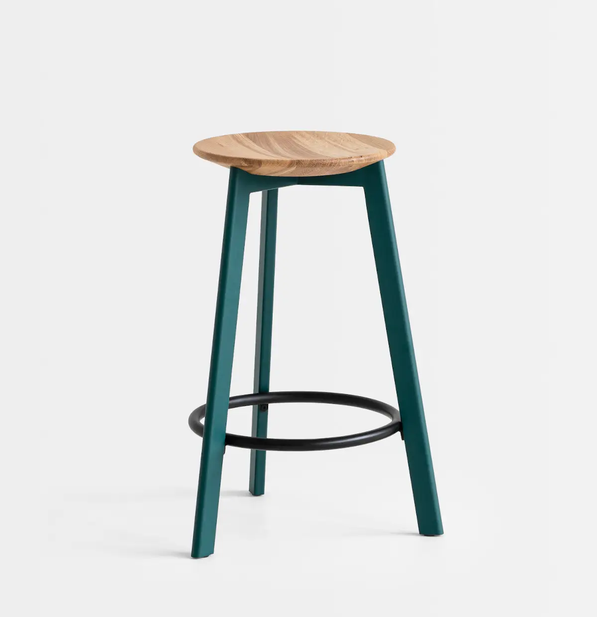 Noti Belem Barhocker 65 cm mit hellem Holzsitz und farbigem Gestell