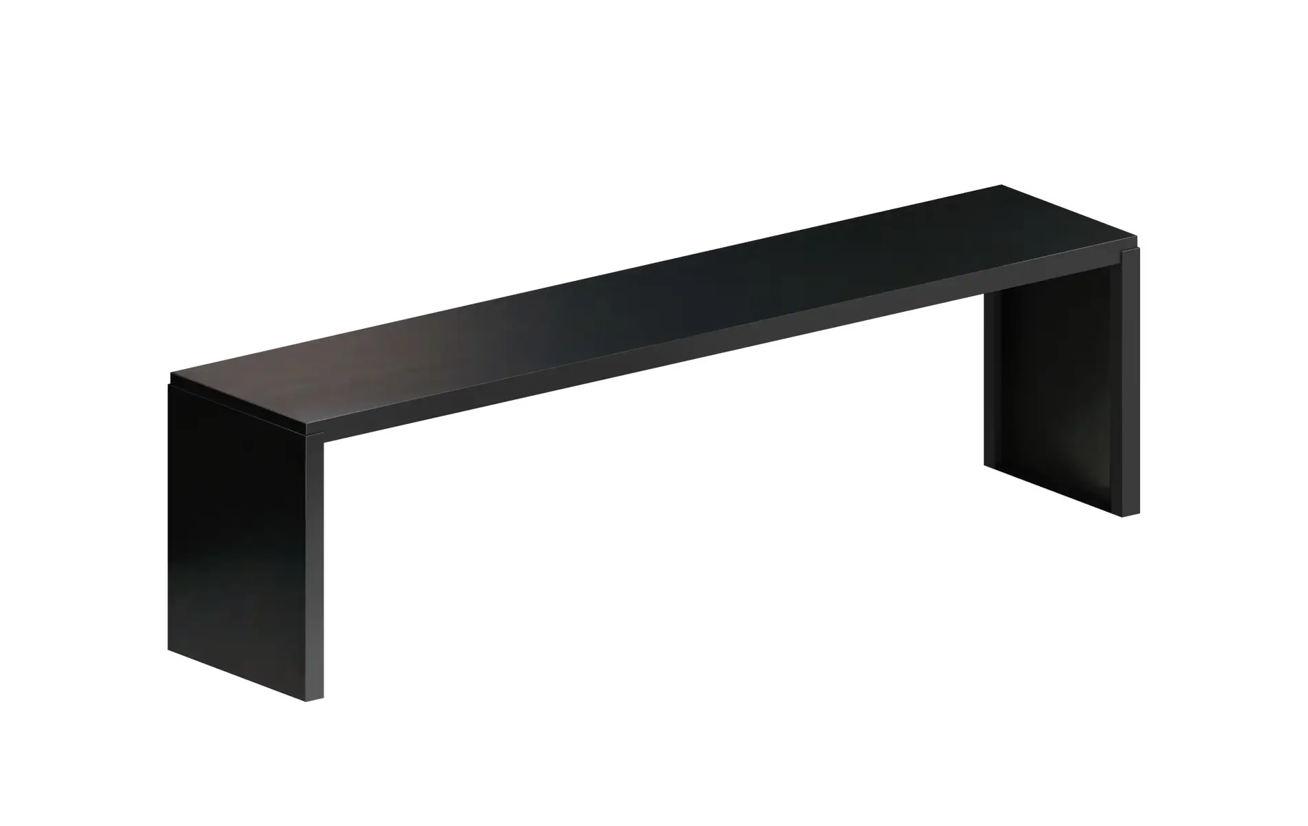Zeus Big Irony Bank 170 × 36 cm in Schwarz für moderne Wohn- und Objektbereiche.
