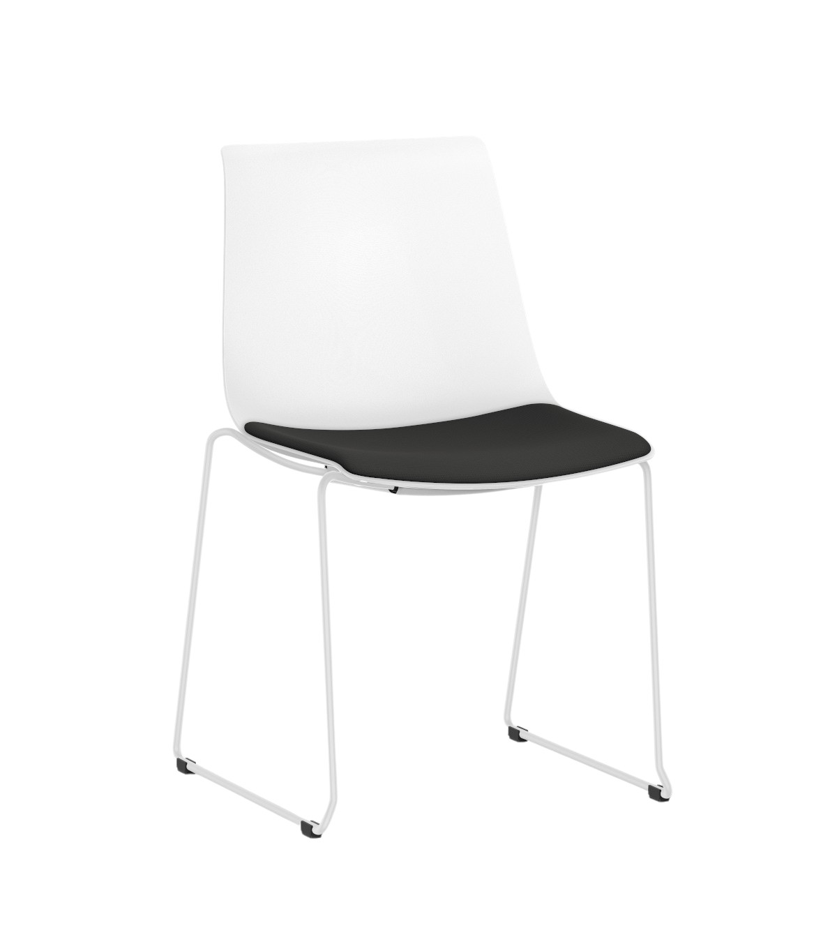 Moderner Design-Besucherstuhl SHUFFLEis1 SU132 von Interstuhl mit gepolsterter Sitzfläche und filigranem Gestell