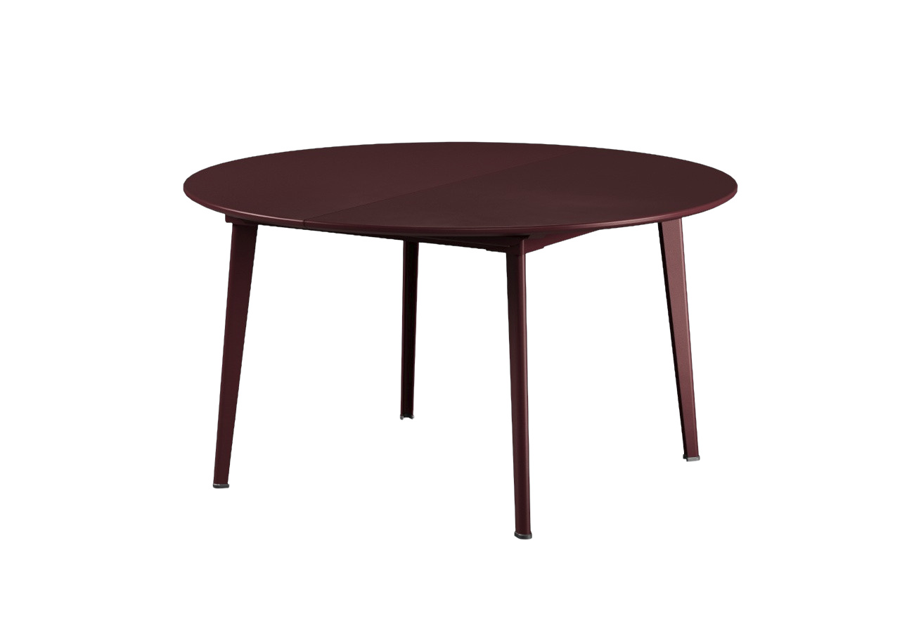 Plus4 Ausziehtisch Ø 138 cm, intensives rot