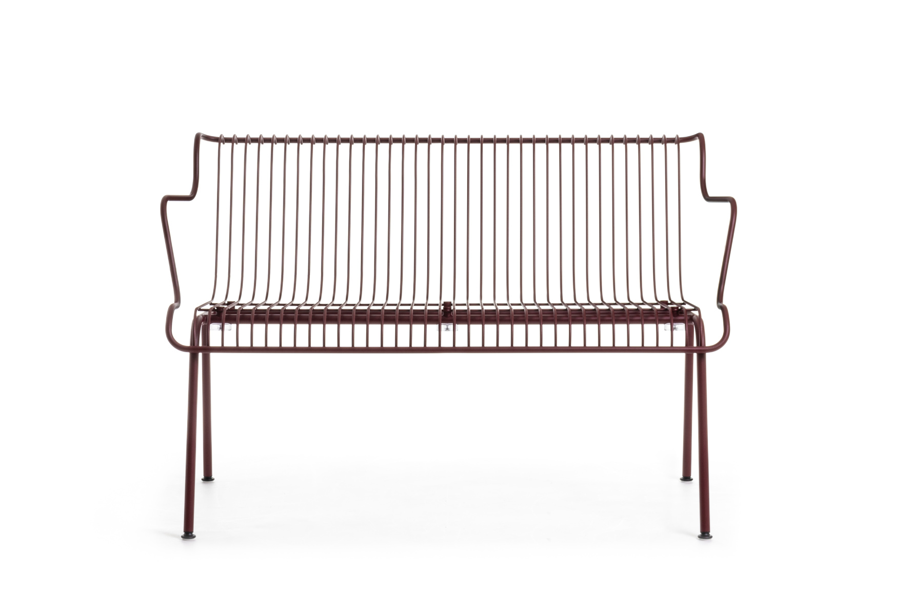 Magis South Bank, bordeaux, 77 cm, wetterfeste Outdoor-Bank, modernes italienisches Design, langlebig