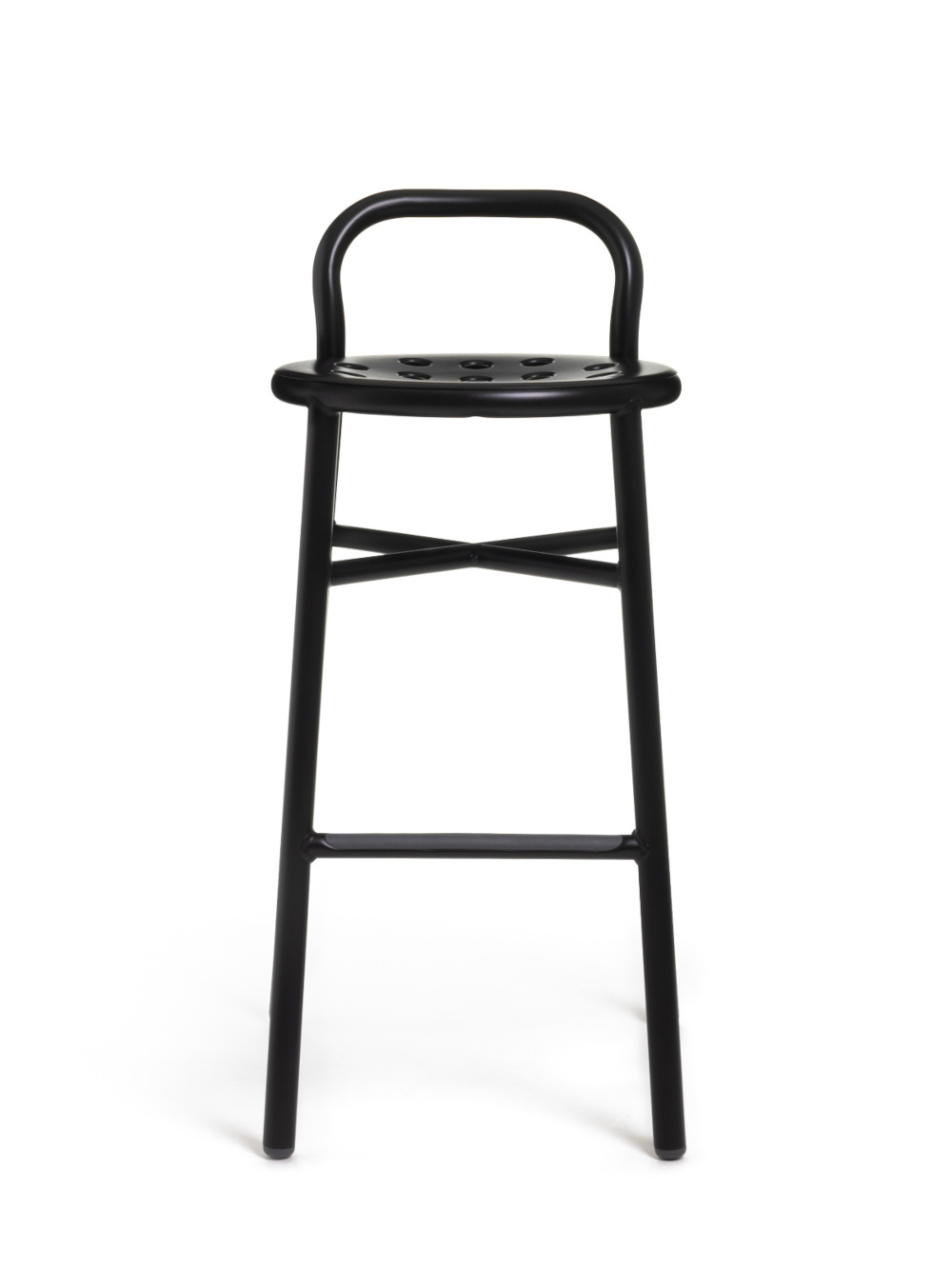 Magis Pipe Barhocker 77 cm, schwarz, ergonomisch, stabil, italienisches Design, moderner Barstuhl