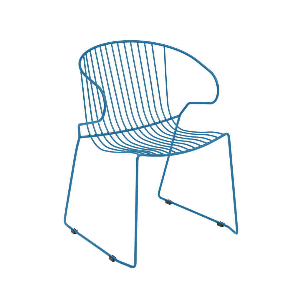 Bolonia Armlehnstuhl, azurblau