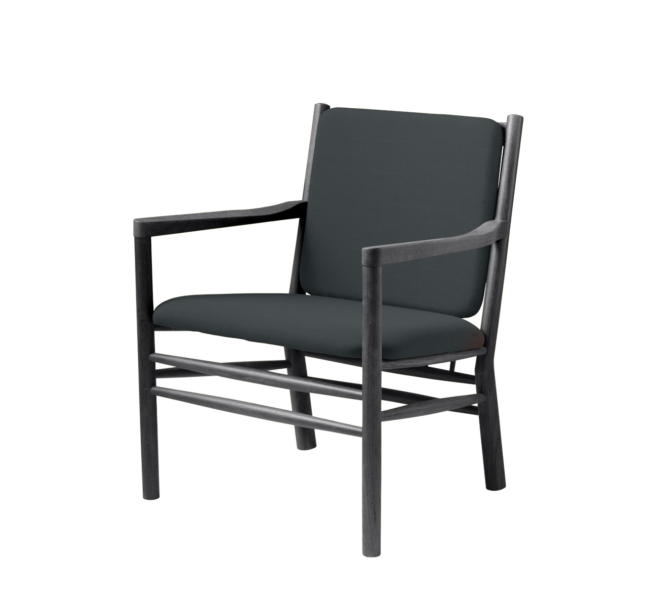 J147 Sessel, eiche schwarz / dunkelgrün