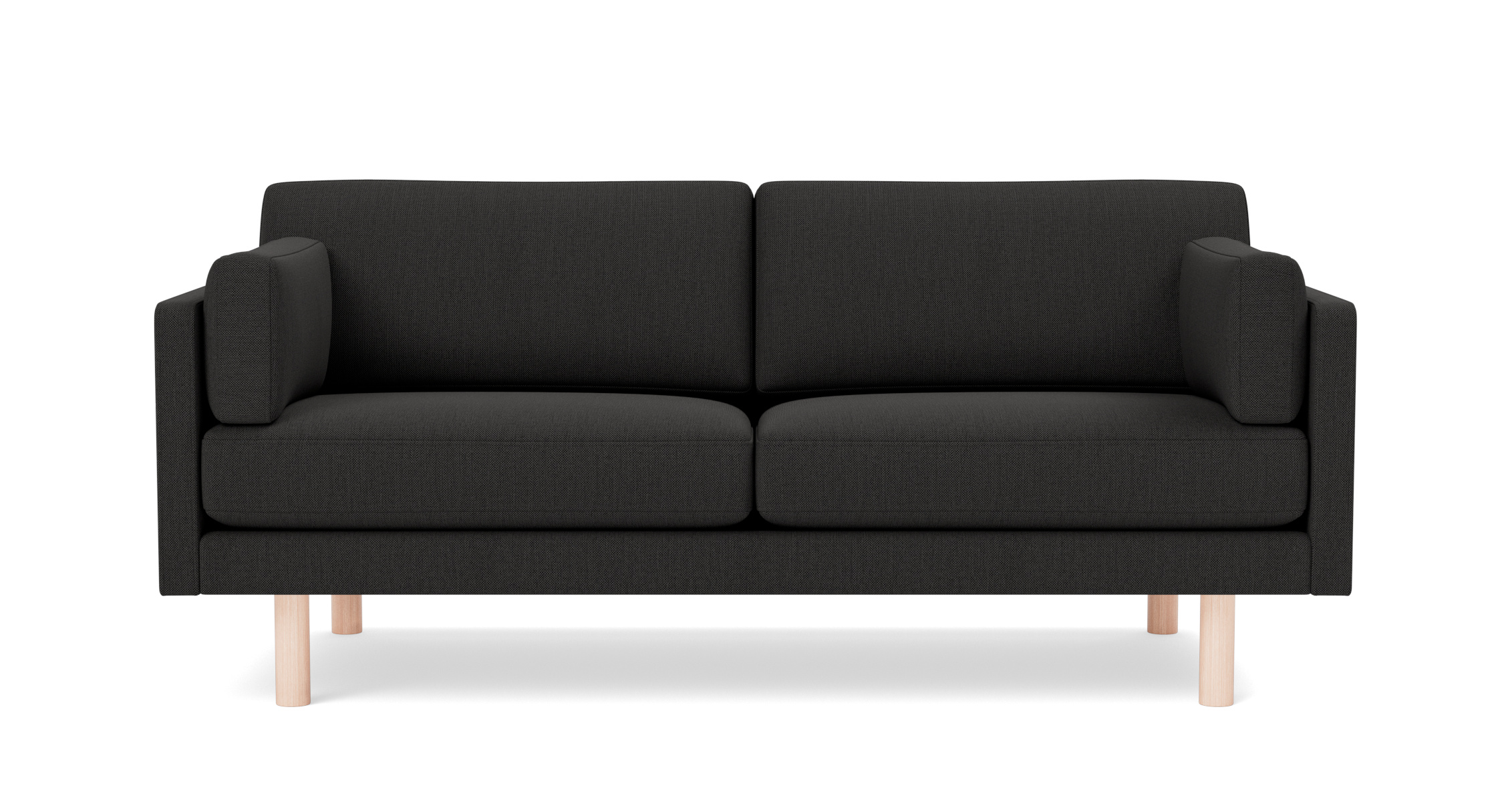 EJ220 Sofa 2-Sitzer, 86 cm, brushed chrom / leder max 95 cognac