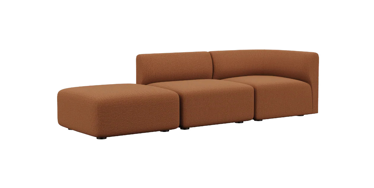 Fjord Loungesofa 2-Sitzer Open End Links, cosmo terracotta