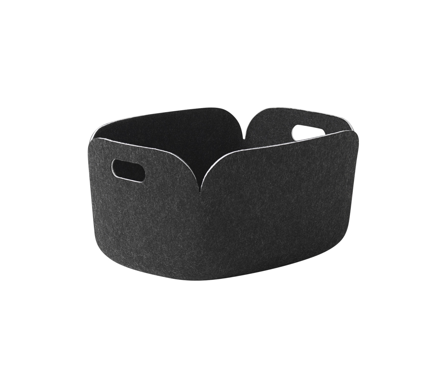 Muuto Restore Aufbewahrungskorb – modernes Design in Schwarz Melange aus recyceltem Material Muuto Restore Aufbewahrungskorb in Schwarz Melange, nachhaltiger Filzkorb für stilvolle Organisation
