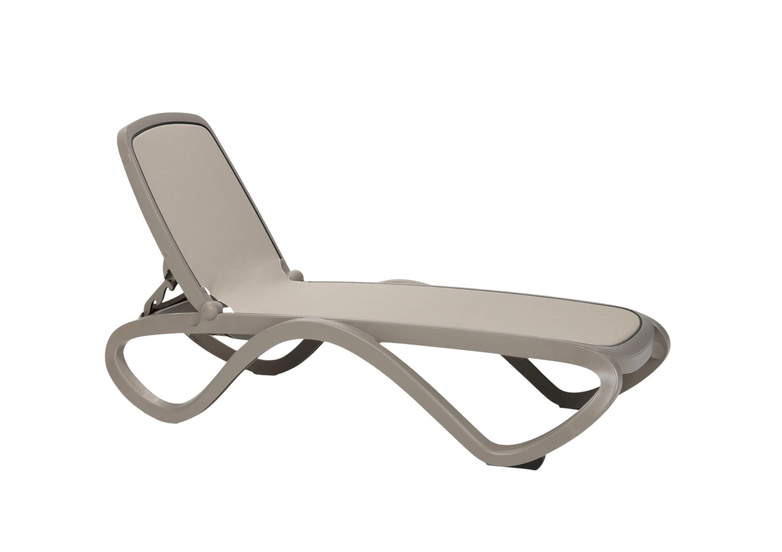 Nardi Omega Gartenliege weiß/tortora, wetterfest, leicht, langlebig, italienisches Design für Outdoor-Bereich