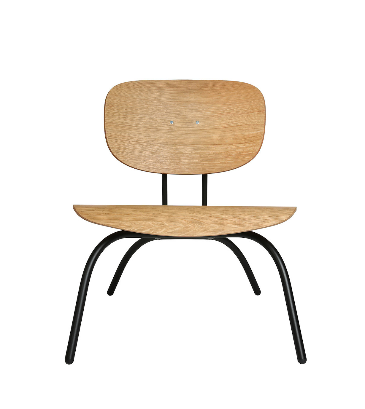 Wagner W-1970 Low Stuhl aus Eiche geölt, hochwertiger Designstuhl mit Massivholzgestell für Wohn- und Loungebereich.