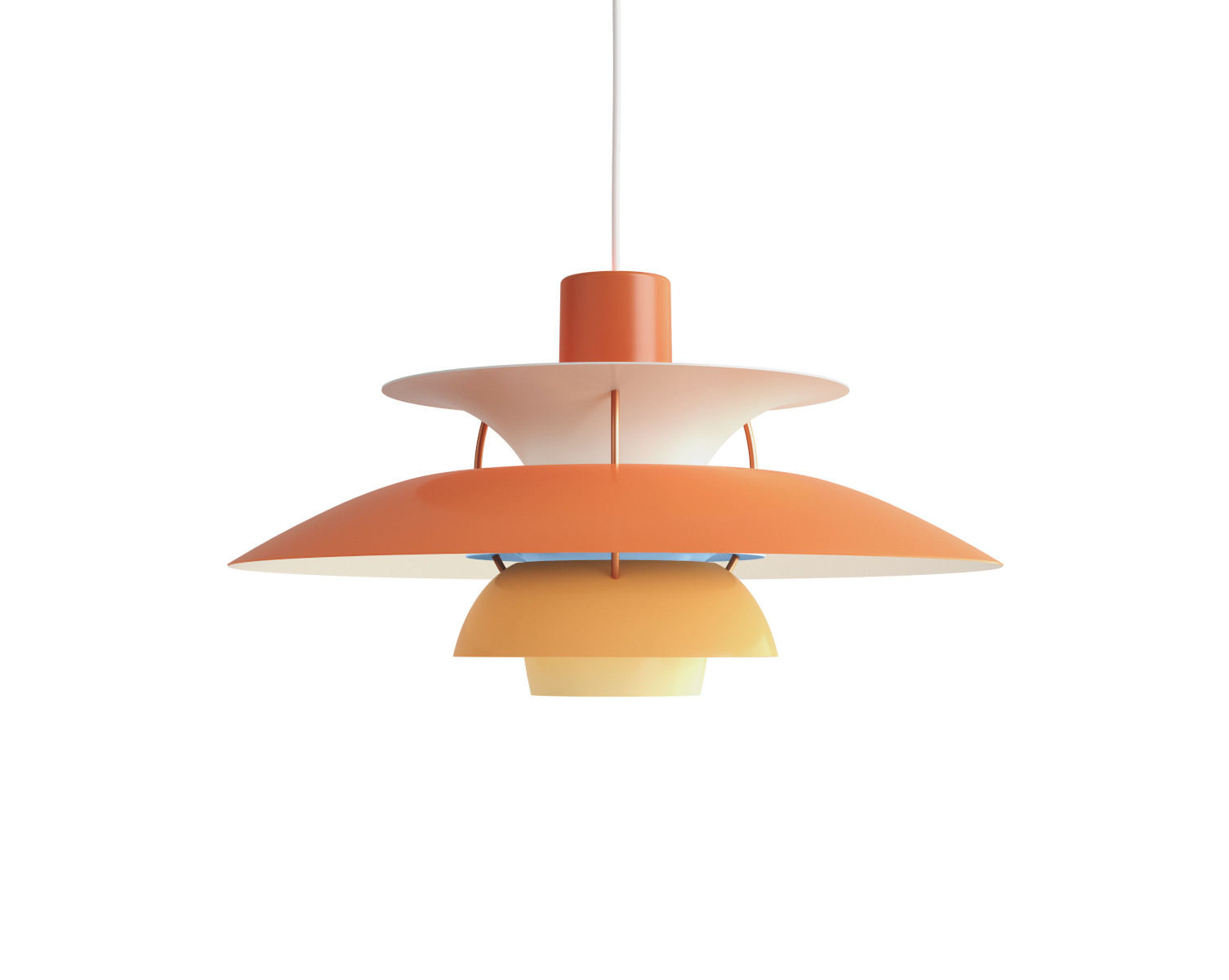 Louis Poulsen PH 5 Pendelleuchte Orange – Skandinavisches Design Louis Poulsen PH 5 Pendelleuchte in Orange, skandinavisches Design, dimmbar, hochwertige Hängeleuchte