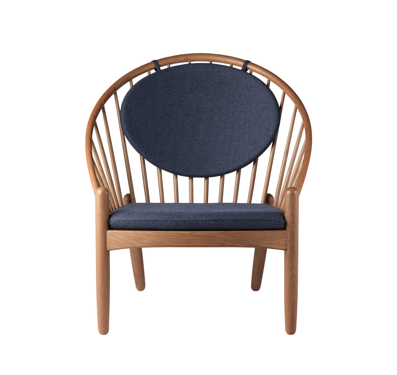 FDB Møbler J166 Jørna Sessel, dunkelblau, geräucherte Eiche, ergonomisch, nachhaltig, nordisches Design