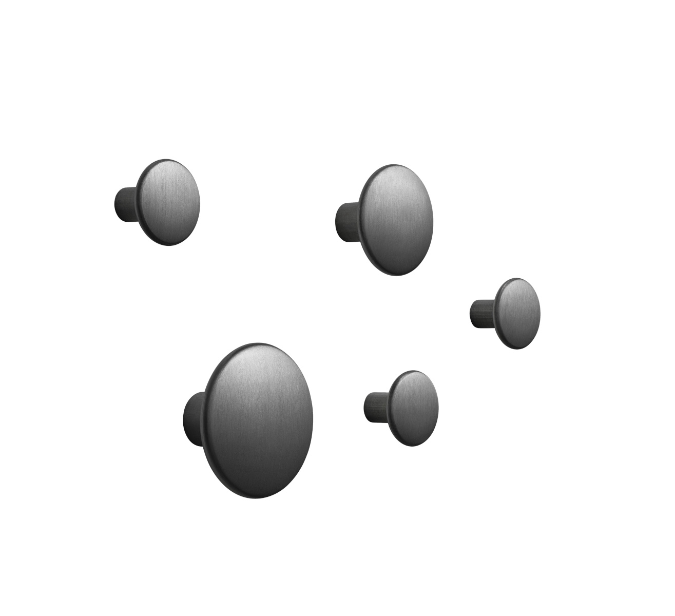 Dots Metall Wandhaken 5er-Set, umber