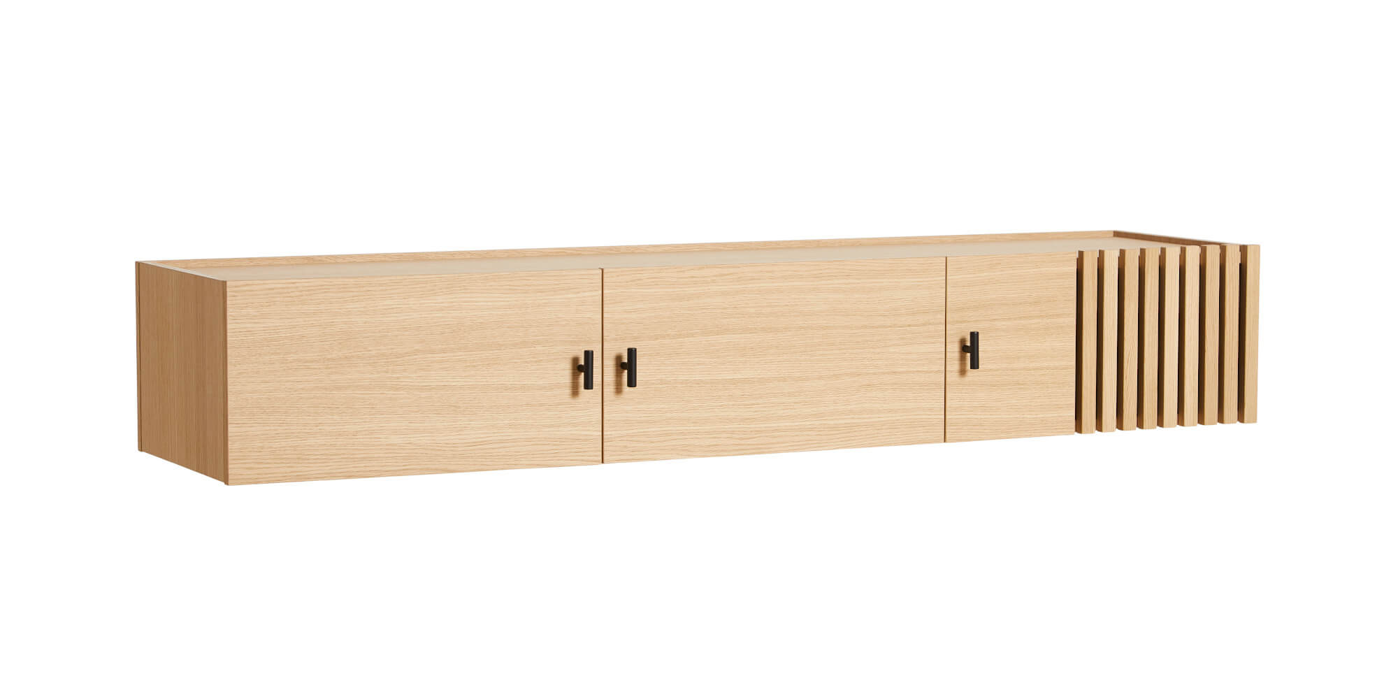 Array Sideboard, 150 cm, wandmontiert, eiche weiß pigmentiert Array Sideboard, 150 cm, wandmontiert, eiche weiß pigmentiert