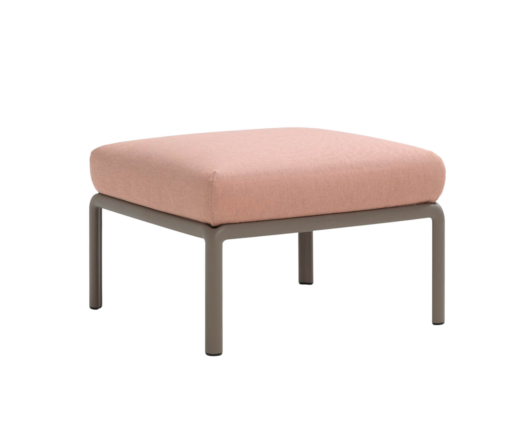 Nardi Komodo Pouf tortora/rosa quarzo, Outdoor-Sitzhocker, wetterfest, leicht, modernes italienisches Design