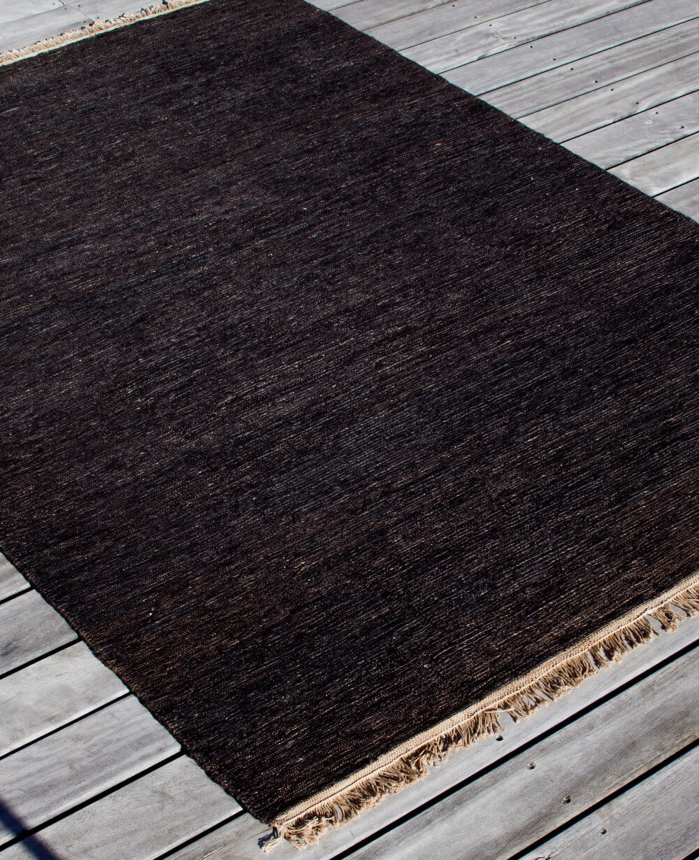 Sumace Teppich ohne Frasen, 170 x 240 cm, black