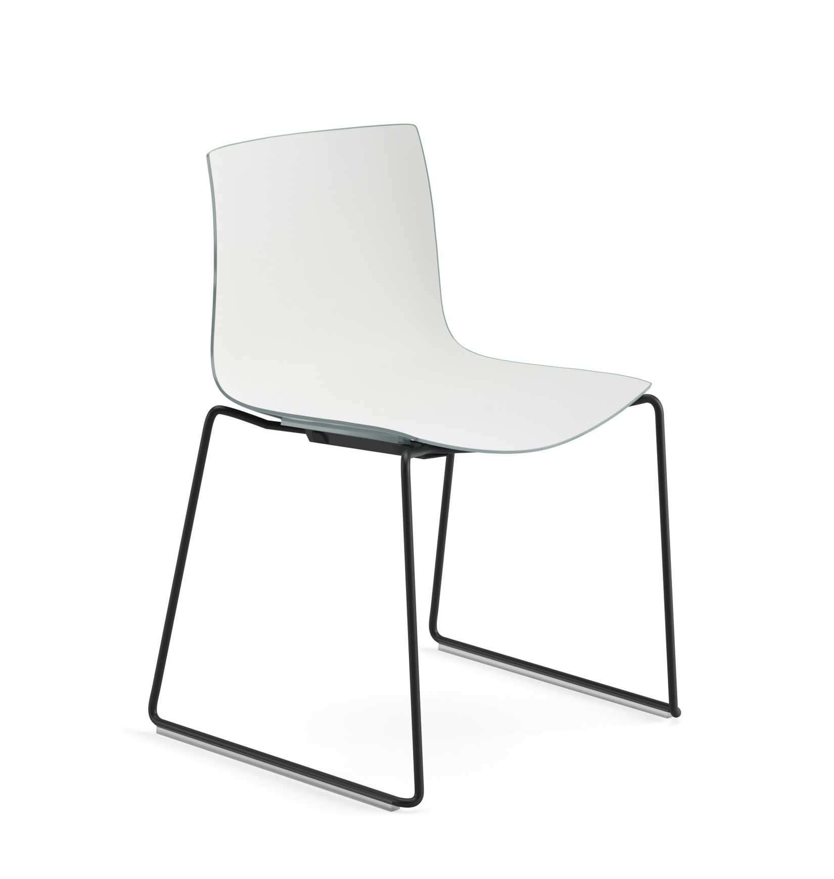 Catifa 46 Stuhl, zweifarbig, schwarz / weiß-petrol #0278