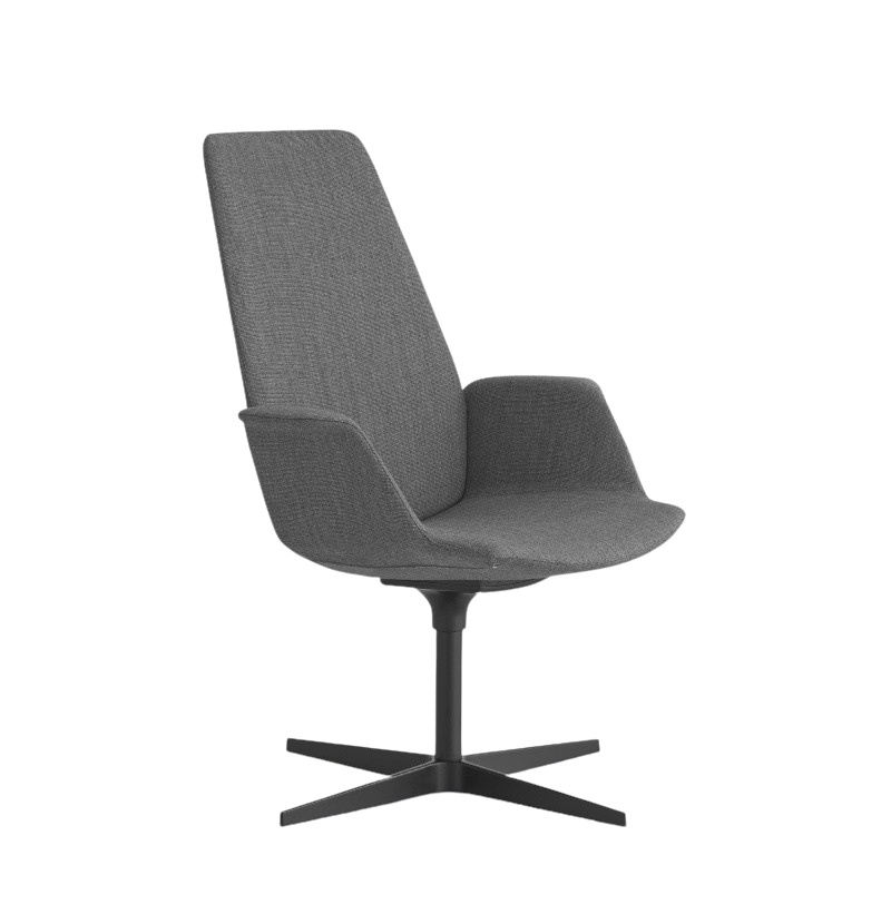 Uno Armlehnstuhl, hohe Rückenlehne, drehbarem Kreuzfuß