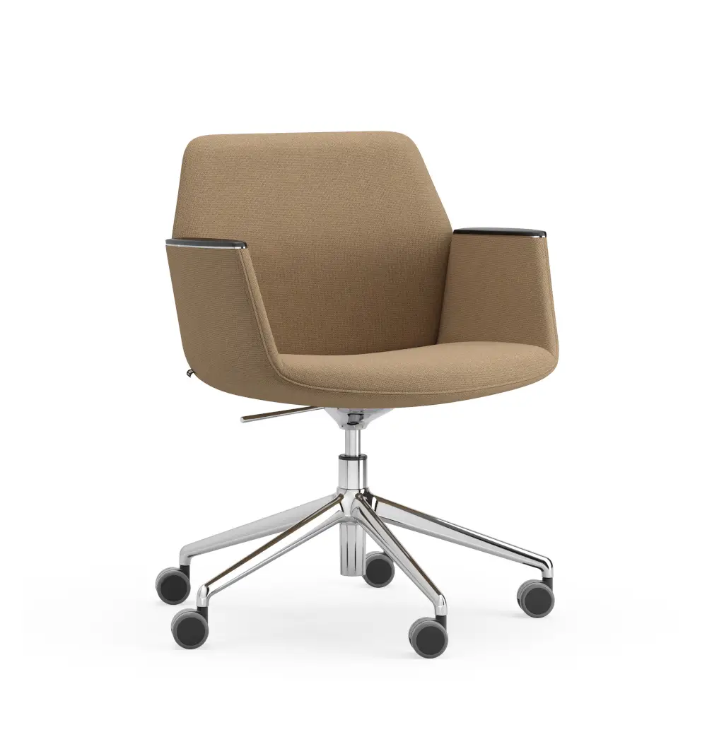 ICF Alba Chair Low Back 5 Star Base Bürostuhl mit niedriger Rückenlehne, Fünfsternfuß aus Aluminium und Rollen.