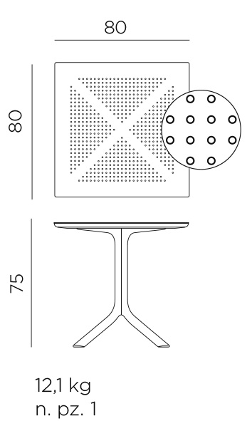 Nardi Clip Gartentisch – Robust & Wetterfest Moderner Nardi Clip Gartentisch, robust und funktional – ideal für Terrasse, Balkon oder Outdoor-Lounge