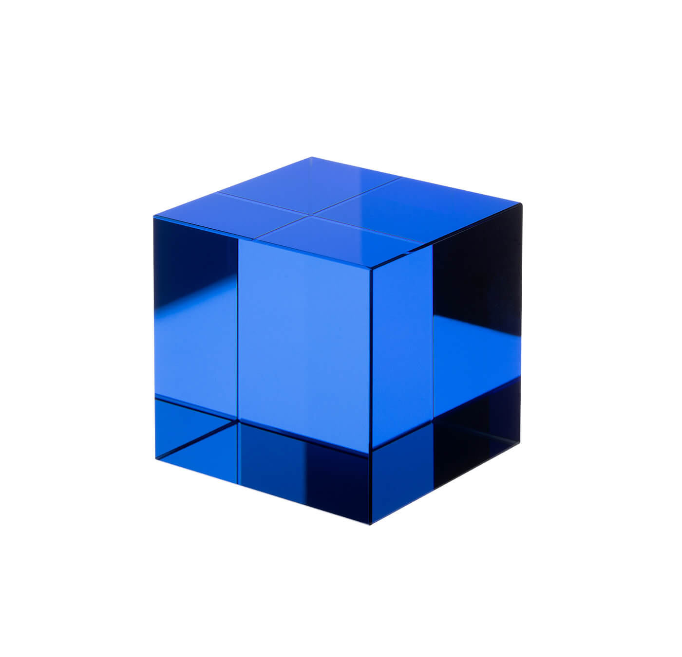 Blauer Ersatzglaswürfel für Tecnolumen Cubelight Tischleuchten aus massivem Echtglas in originaler Herstellerqualität