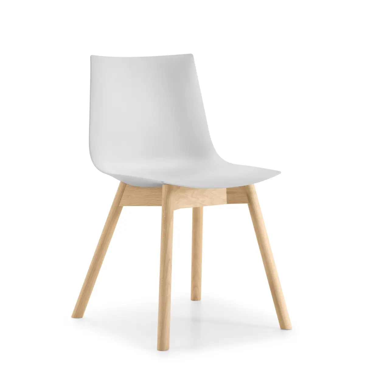 Girsberger Nava Vierbeinstuhl mit Holzgestell als vielseitiger Stuhl für Esszimmer und Arbeitsbereiche.