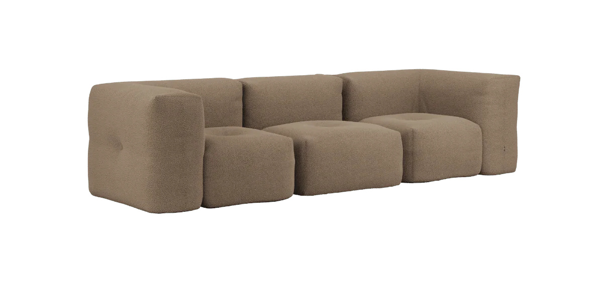 Soft Sofa 3-Sitzer mit Armlehne, teddy brown