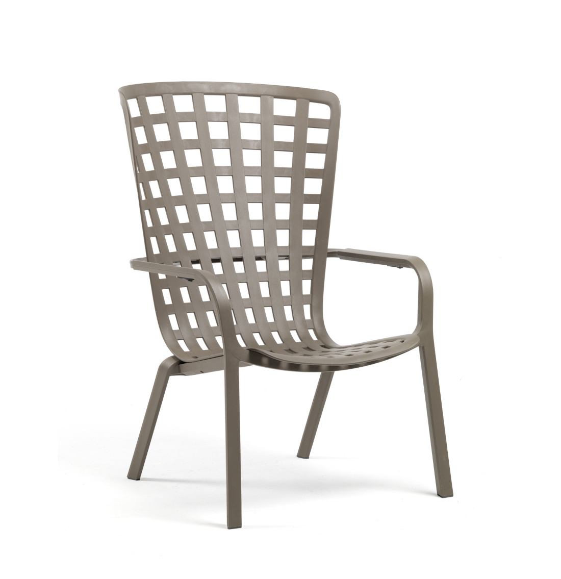 Nardi Folio Outdoor-Sessel tortora, wetterfest, leicht, stapelbar, ergonomisch, modernes italienisches Design