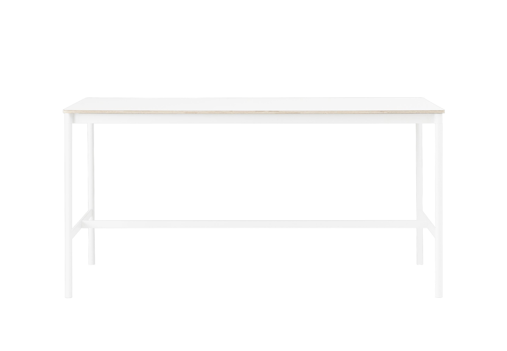 Base Stehtisch, 190 x 85 cm, höhe 95 cm, weiß laminat / weiß