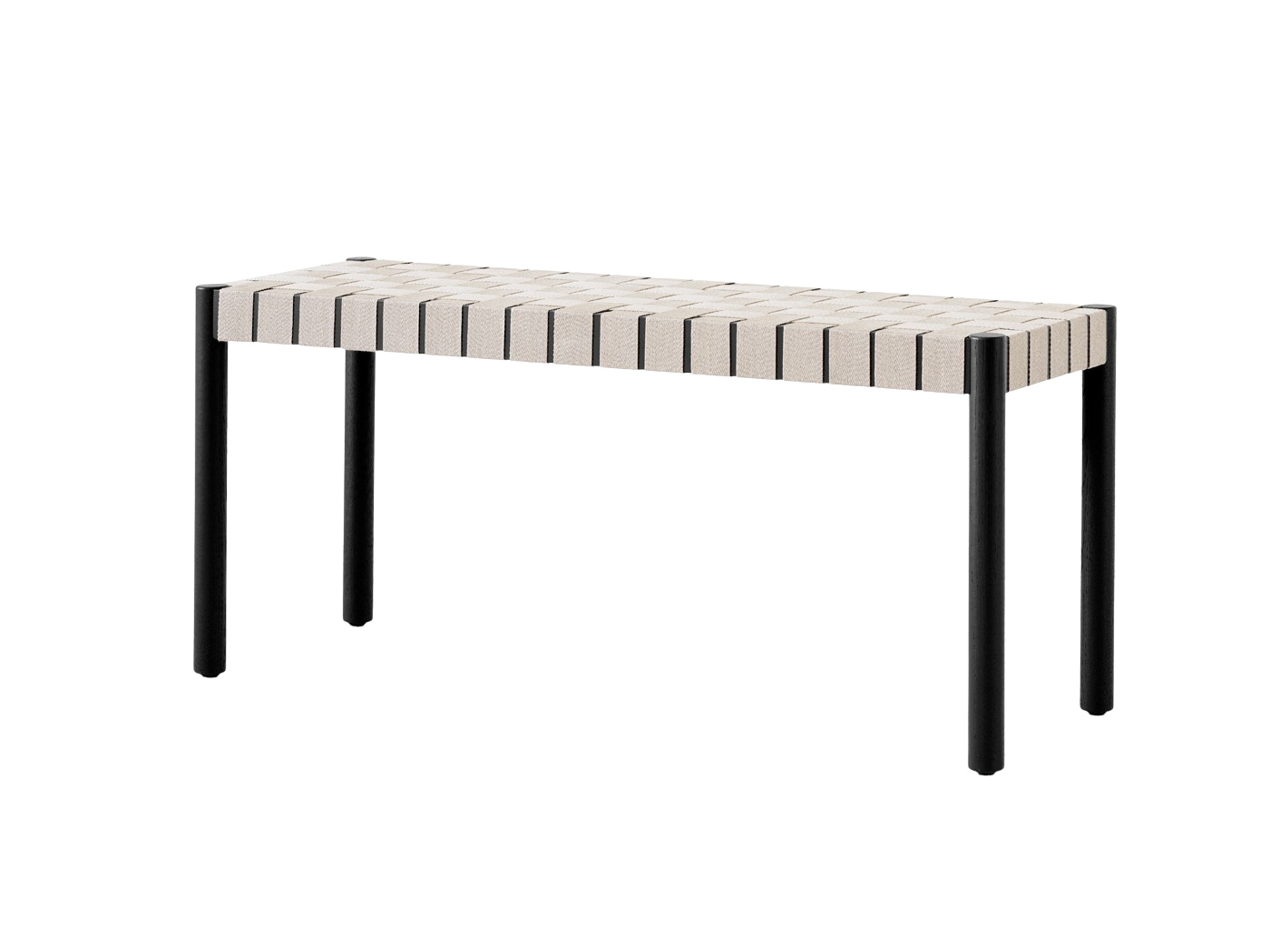 Betty TK4 Bank, eiche schwarz / gewebe natur