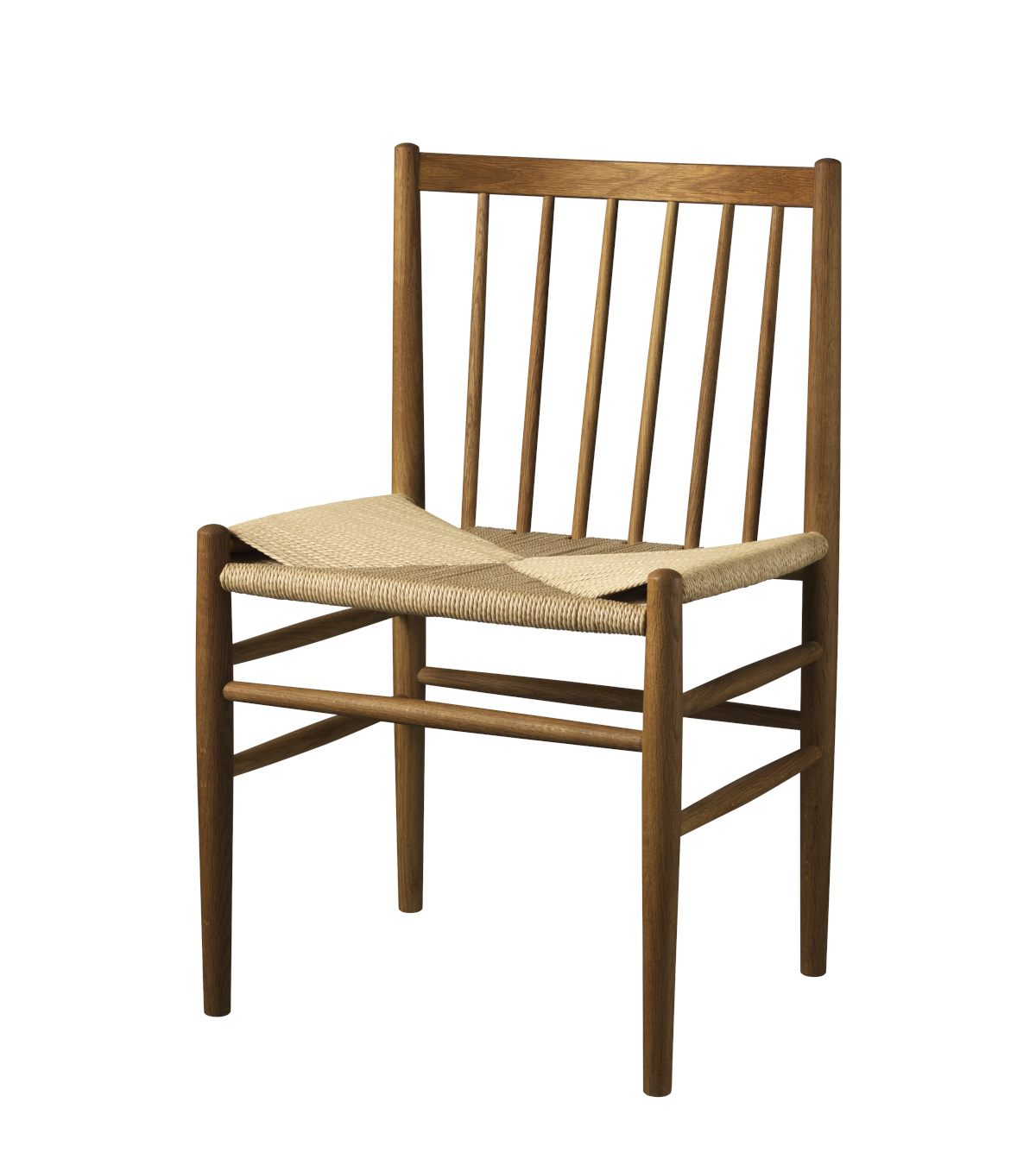 FDB Møbler J80 Stuhl, ergonomisch, Eiche geräuchert, Naturgeflecht, nachhaltig, funktional, nordisch