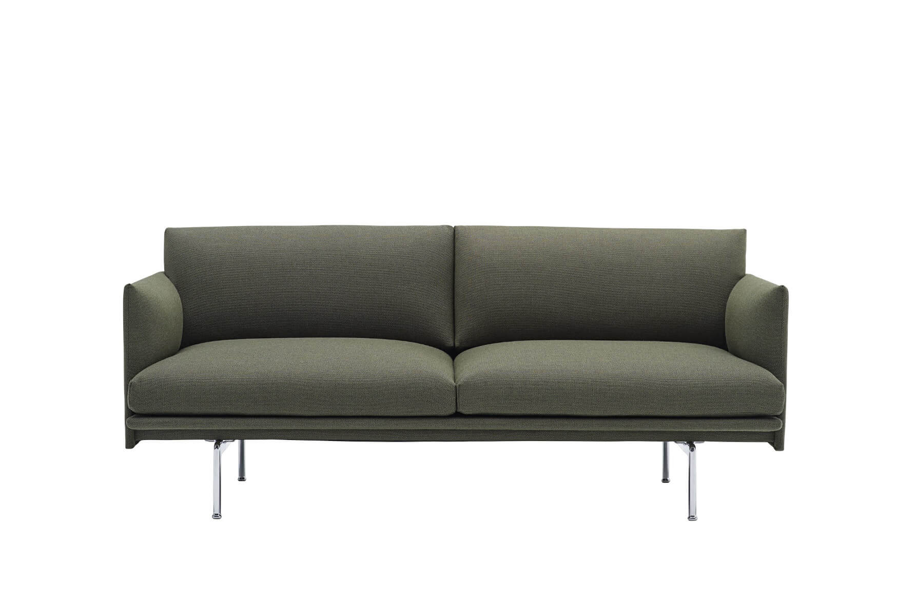 Outline Sofa 2-Sitzer, fiord 961 / polished aluminium