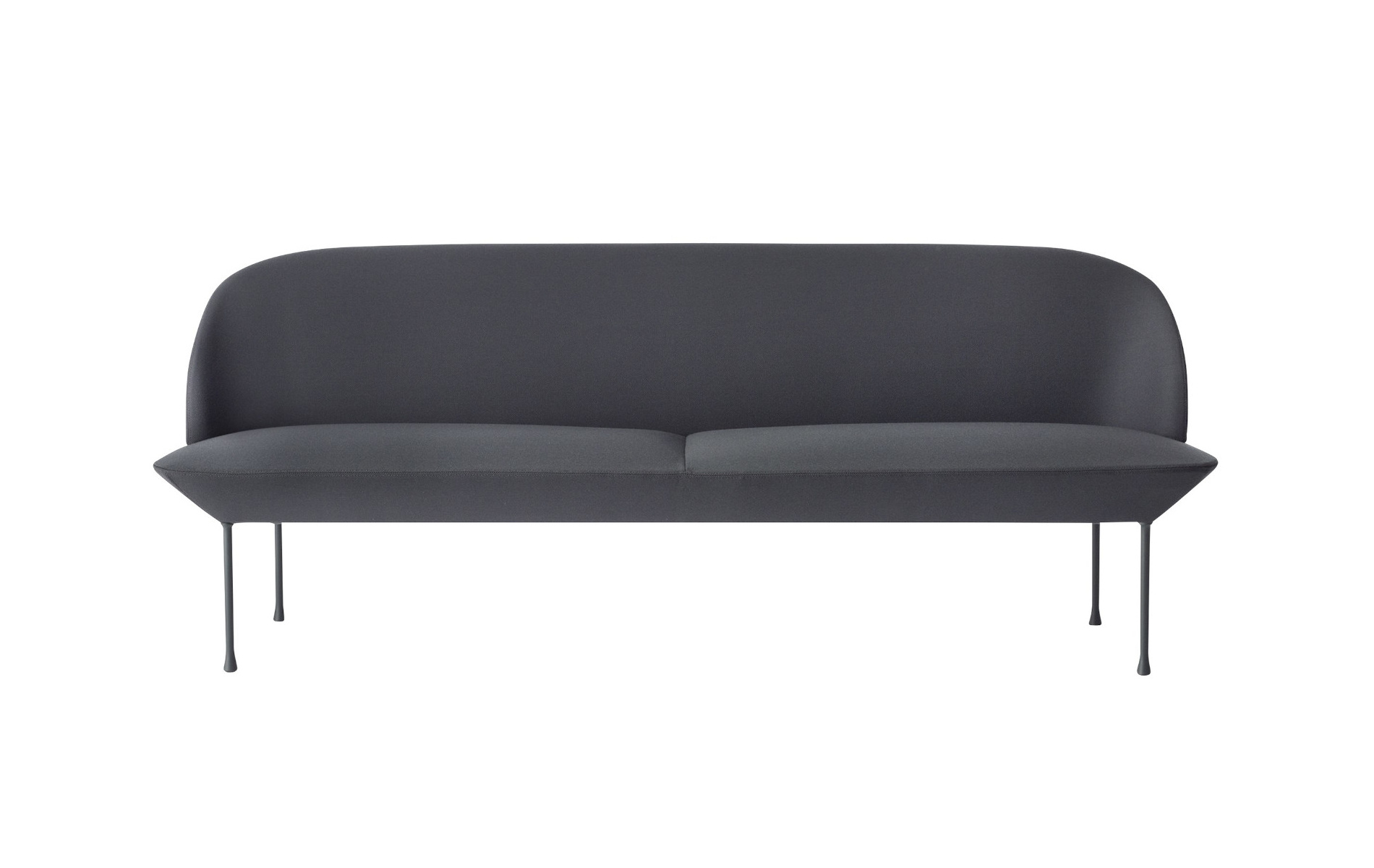 Muuto Oslo 3-Sitzer Sofa in Steelcut 180 Stoff, schwarz, modernes skandinavisches Design, komfortabel und langlebig