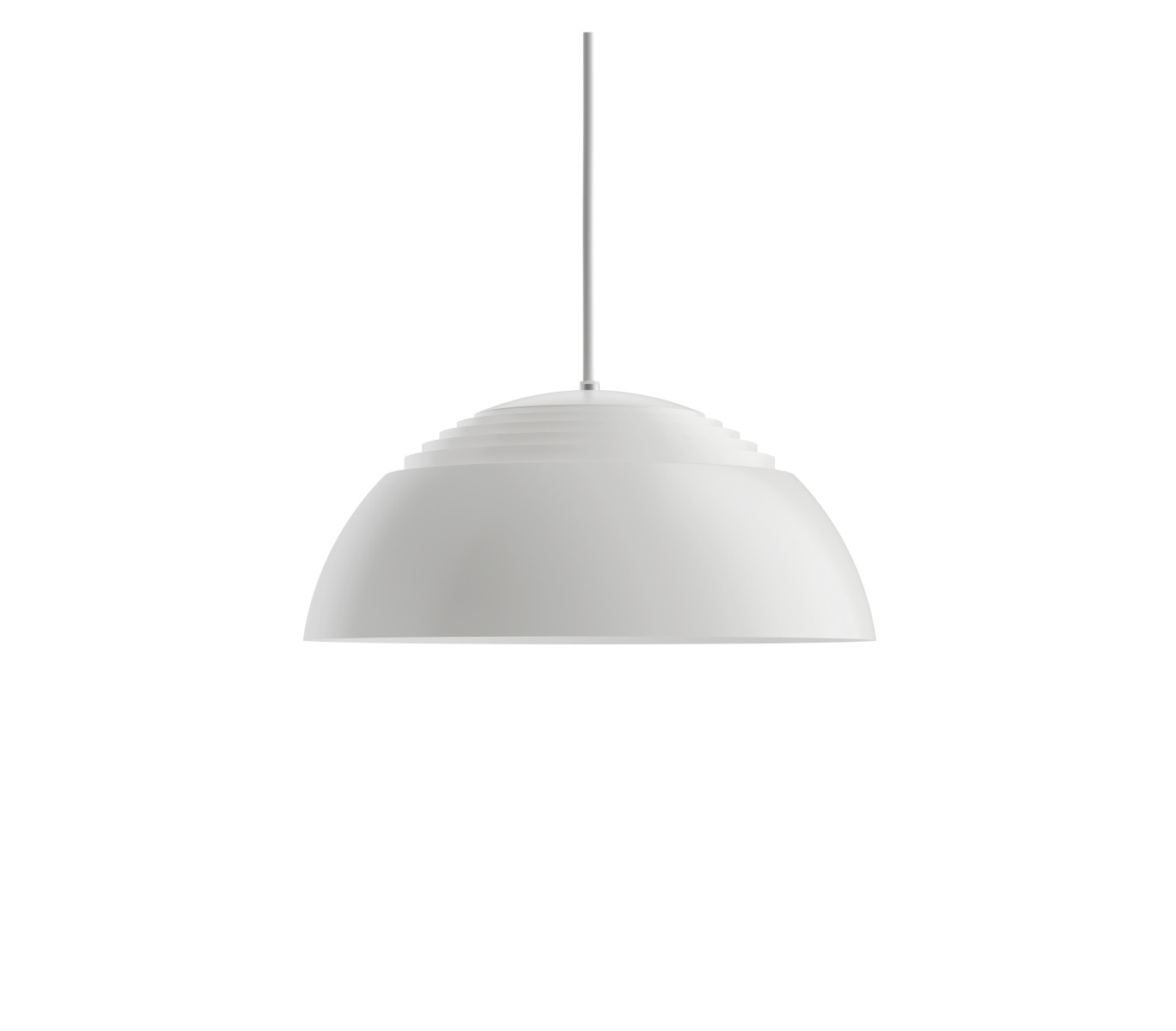 Louis Poulsen AJ Royal Pendelleuchte Ø 37 cm in Weiß, LED-geeignet, gleichmäßige Lichtverteilung, für Wohn- und Essbereiche