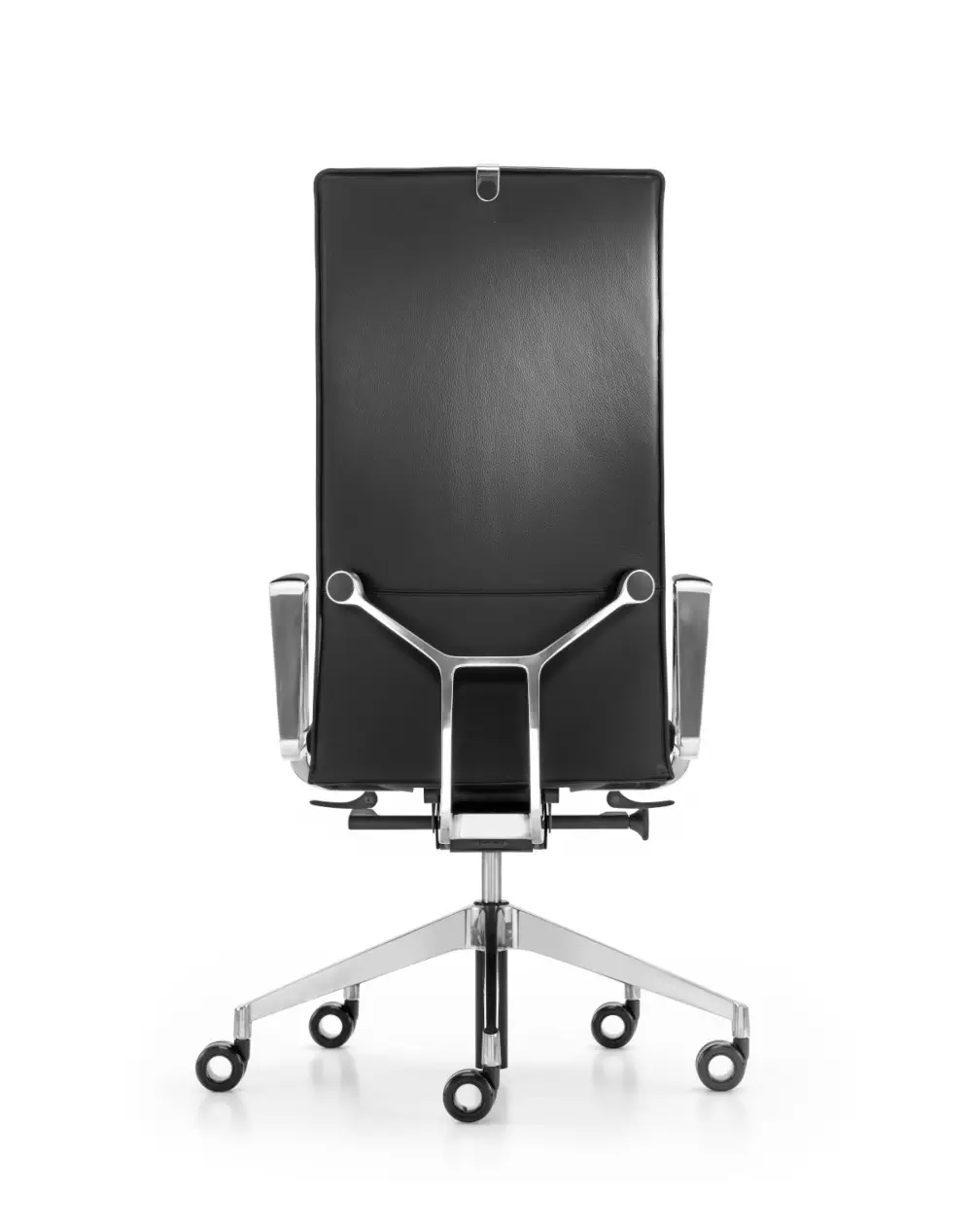 Girsberger Diagon Executive Bürostuhl in Rückansicht mit hoher Rückenlehne und elegantem 5-Stern-Fußkreuz.