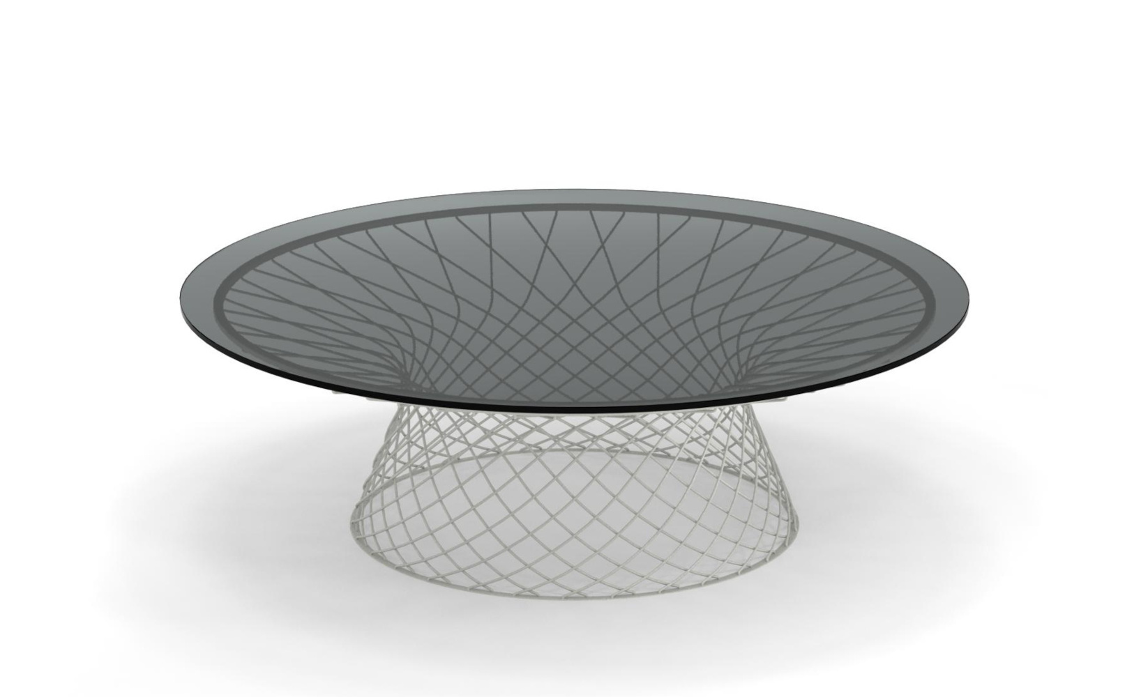 Heaven Couchtisch, Ø 120 cm, weiß / rauchgrau