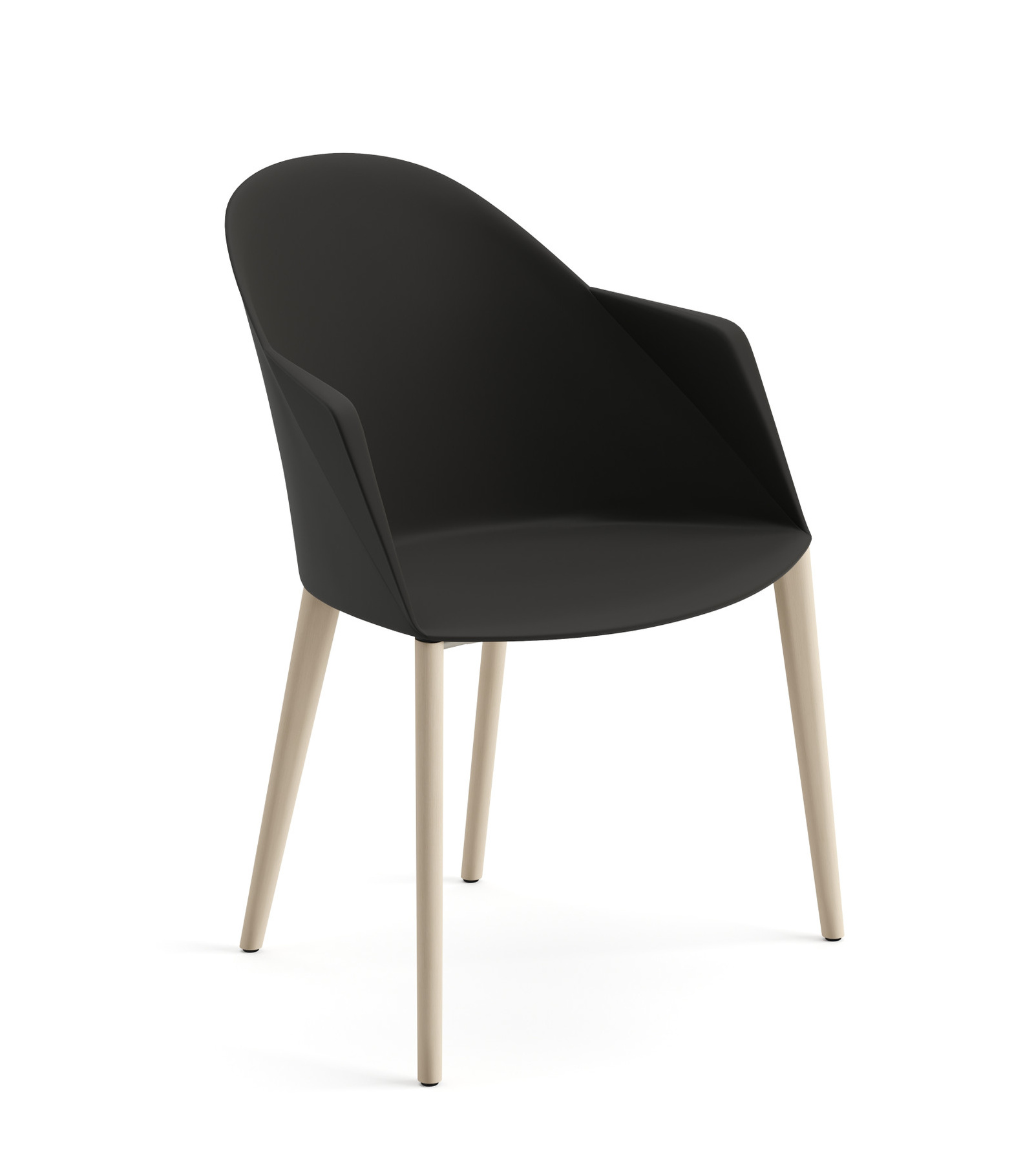 Cila Armsessel, kunststoff, eiche gebleicht / schwarz #2223