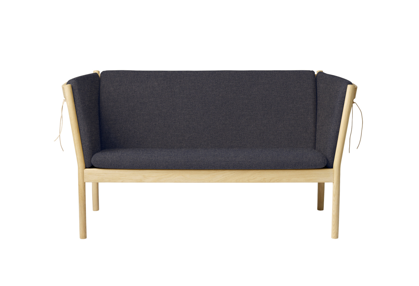FDB Møbler J148 2-Sitzer-Sofa, nordisches Design, Eiche natur, dunkelgrau, langlebig, funktional