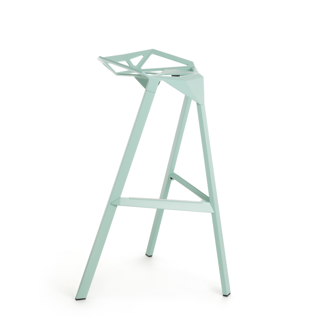 Magis Stool One Barhocker, 77 cm, mint, leichter Design-Hocker, ergonomisch, langlebig, Made in Italy