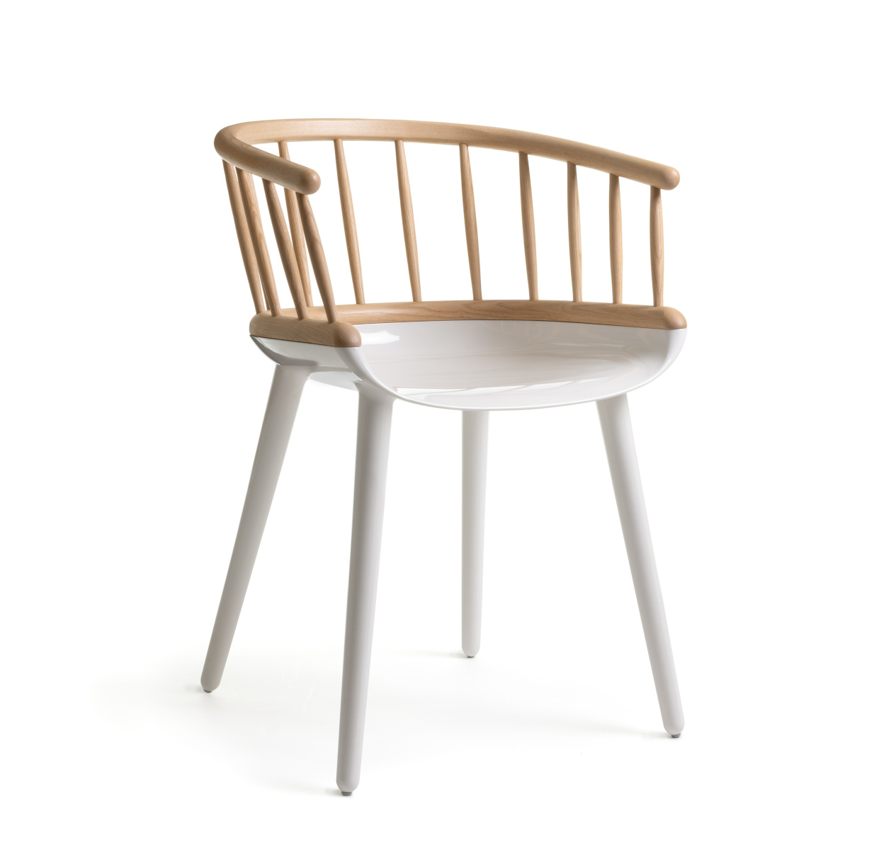 Magis Cyborg Stick Stuhl weiß, minimalistischer Armlehnstuhl, ergonomisch, leicht, hochwertiges Design