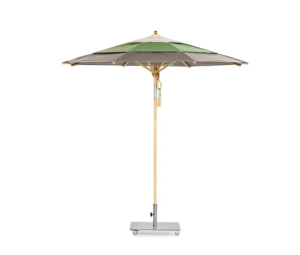 Weishäupl Klassiker Schirm 250 cm mit Bespannung in Taupe und Schilfgrün als Freisteller
