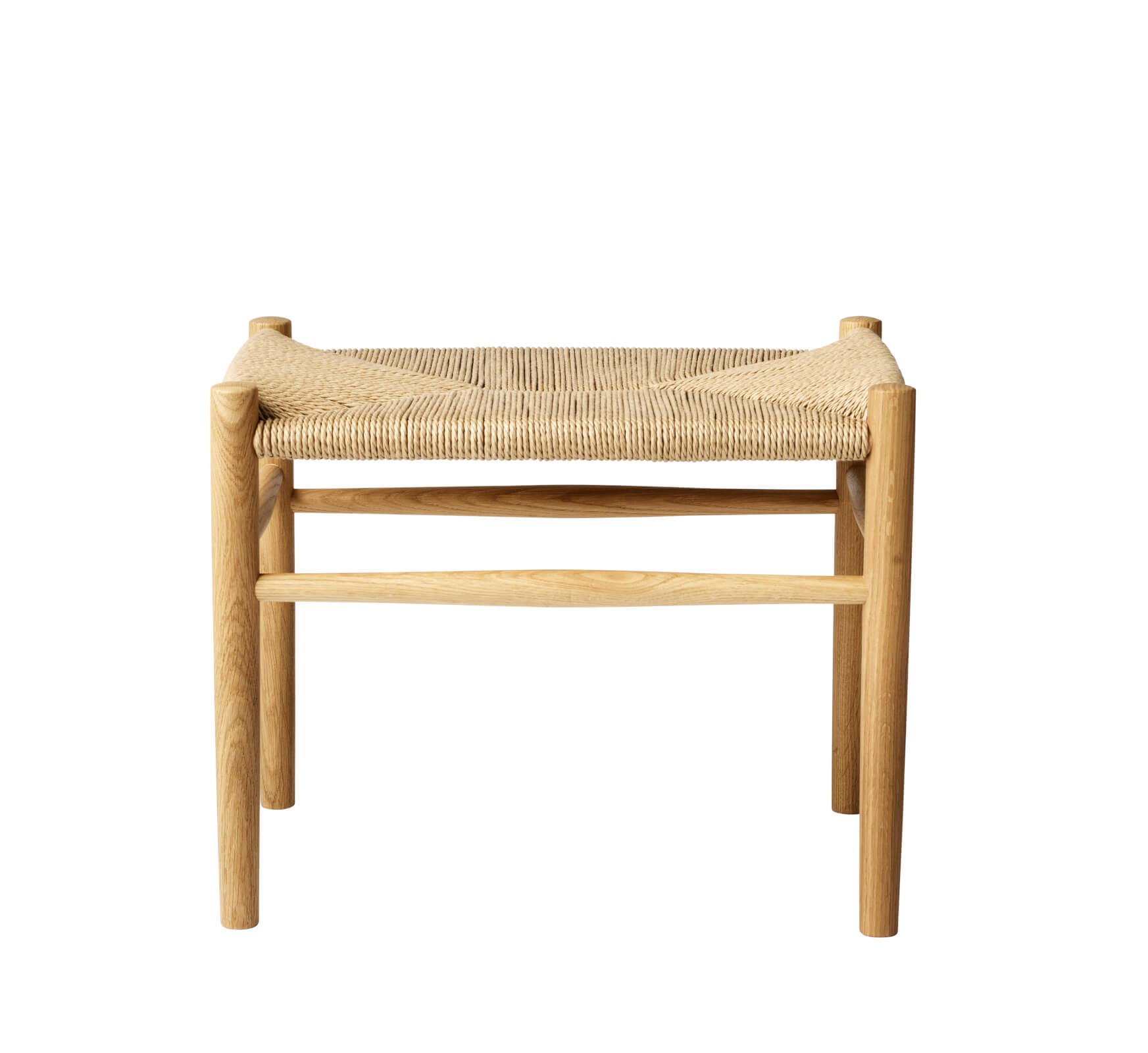 FDB Møbler J83 Hocker, nordisches Design, ergonomisch, Eiche natur, Naturgeflecht, langlebig, nachhaltig