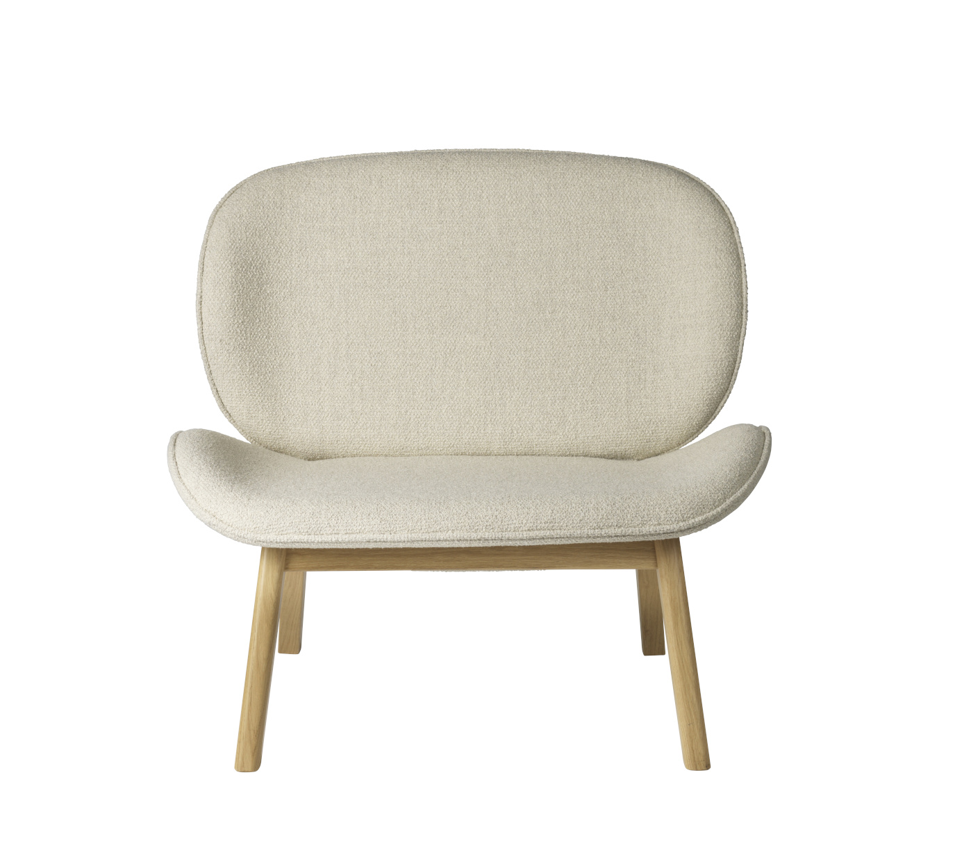 FDB Møbler L32 Suru Loungesessel, ergonomisch, Eiche natur, Light Beige, nordisches Design, langlebig