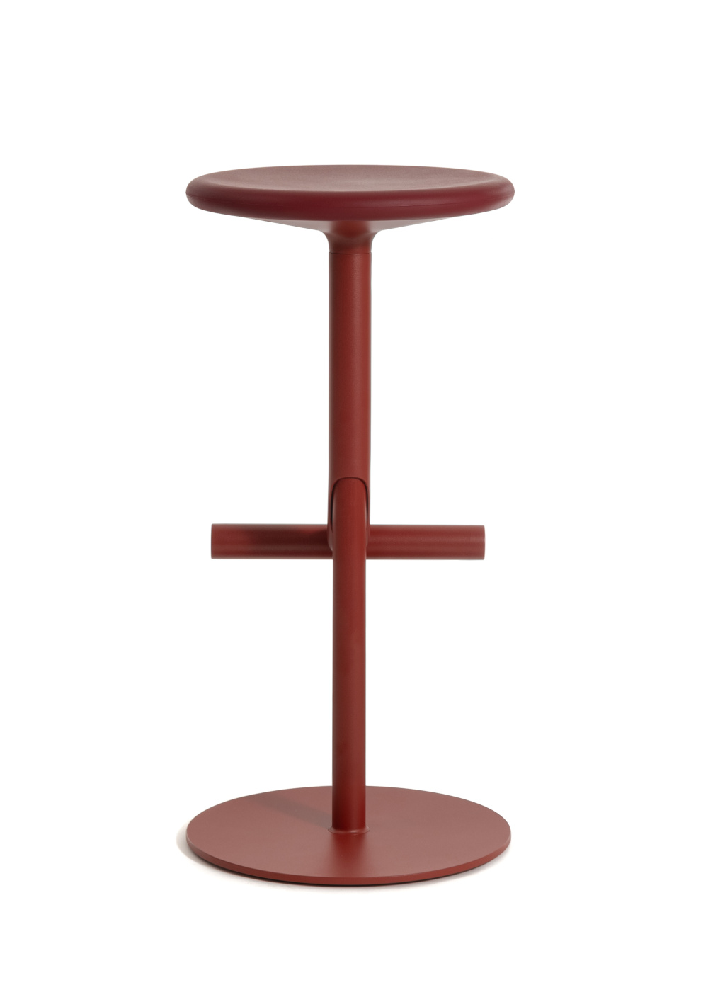 Magis Tibu Barhocker, rot-bordeaux, ergonomisch, stabil, leicht, modernes italienisches Design, höhenverstellbar