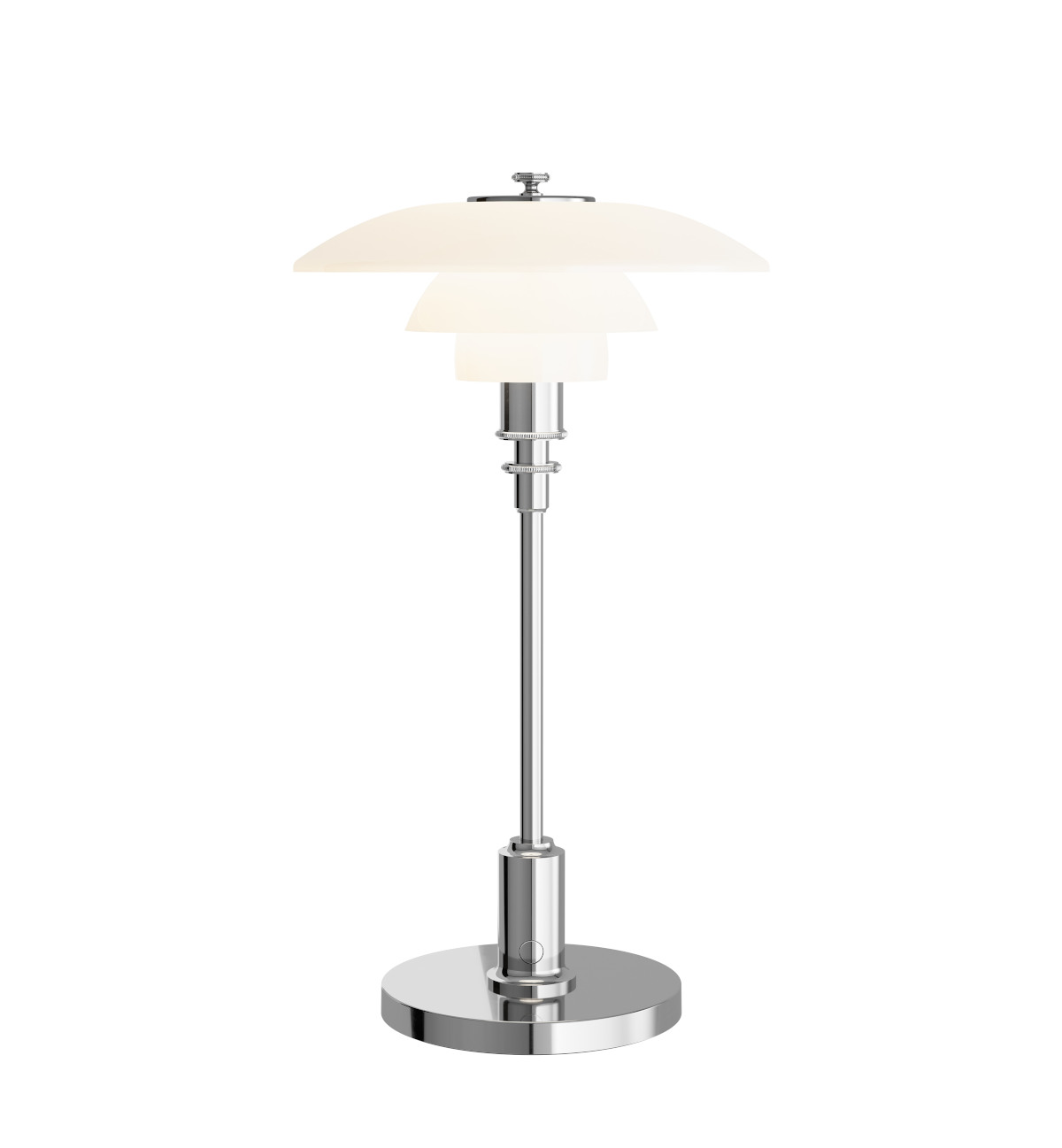 PH 2/1 Portable Tischleuchte Louis Poulsen Chrom Hochglanz Louis Poulsen PH 2/1 Portable LED-Tischleuchte, high lustre Chrom, kabellos, dimmbar, elegantes Design, Premium Beleuchtung