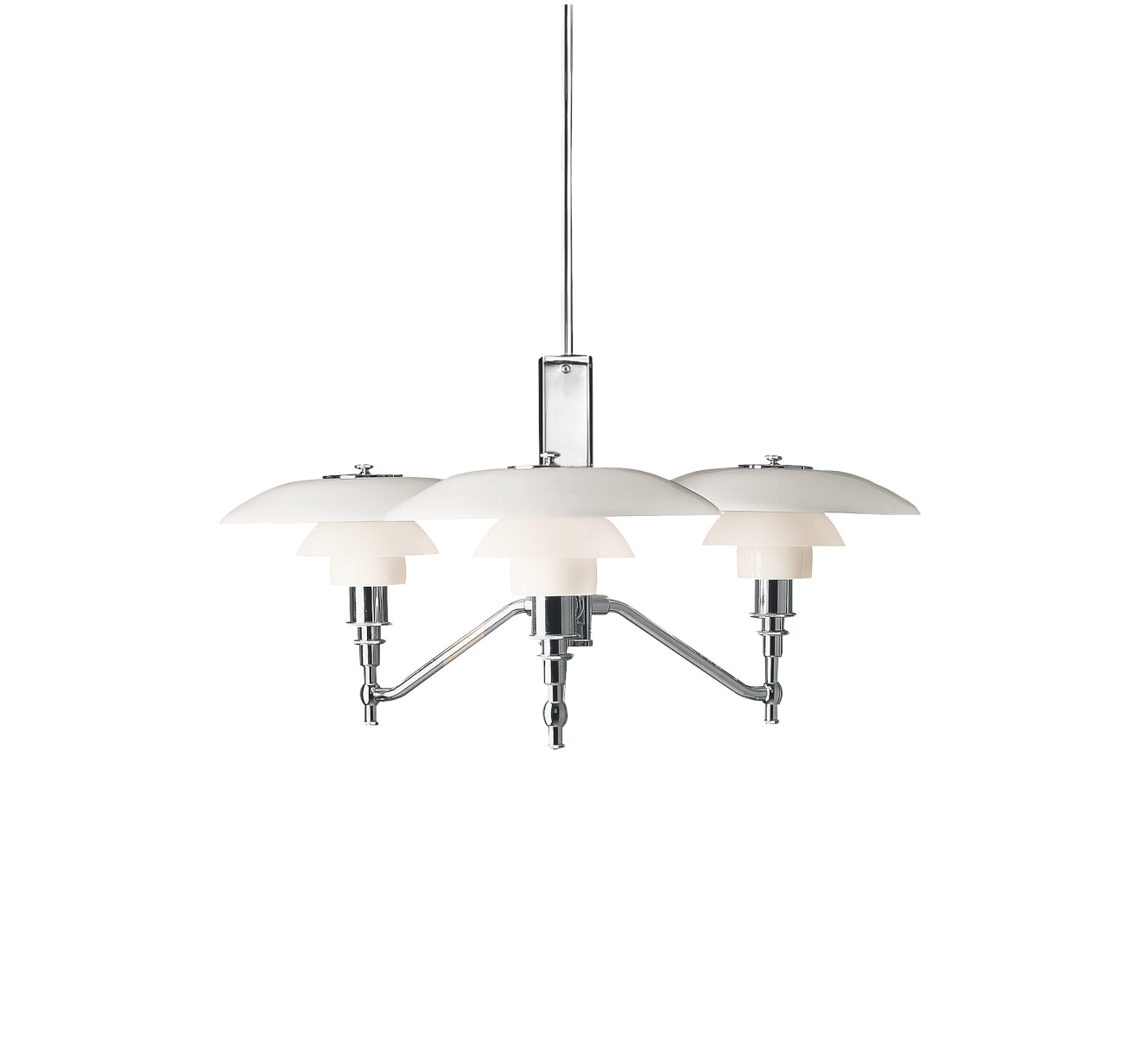 Louis Poulsen PH 3/2 Academy Pendelleuchte, zeitloses Design, Opalglas, Messingdetails, blendfreies Licht