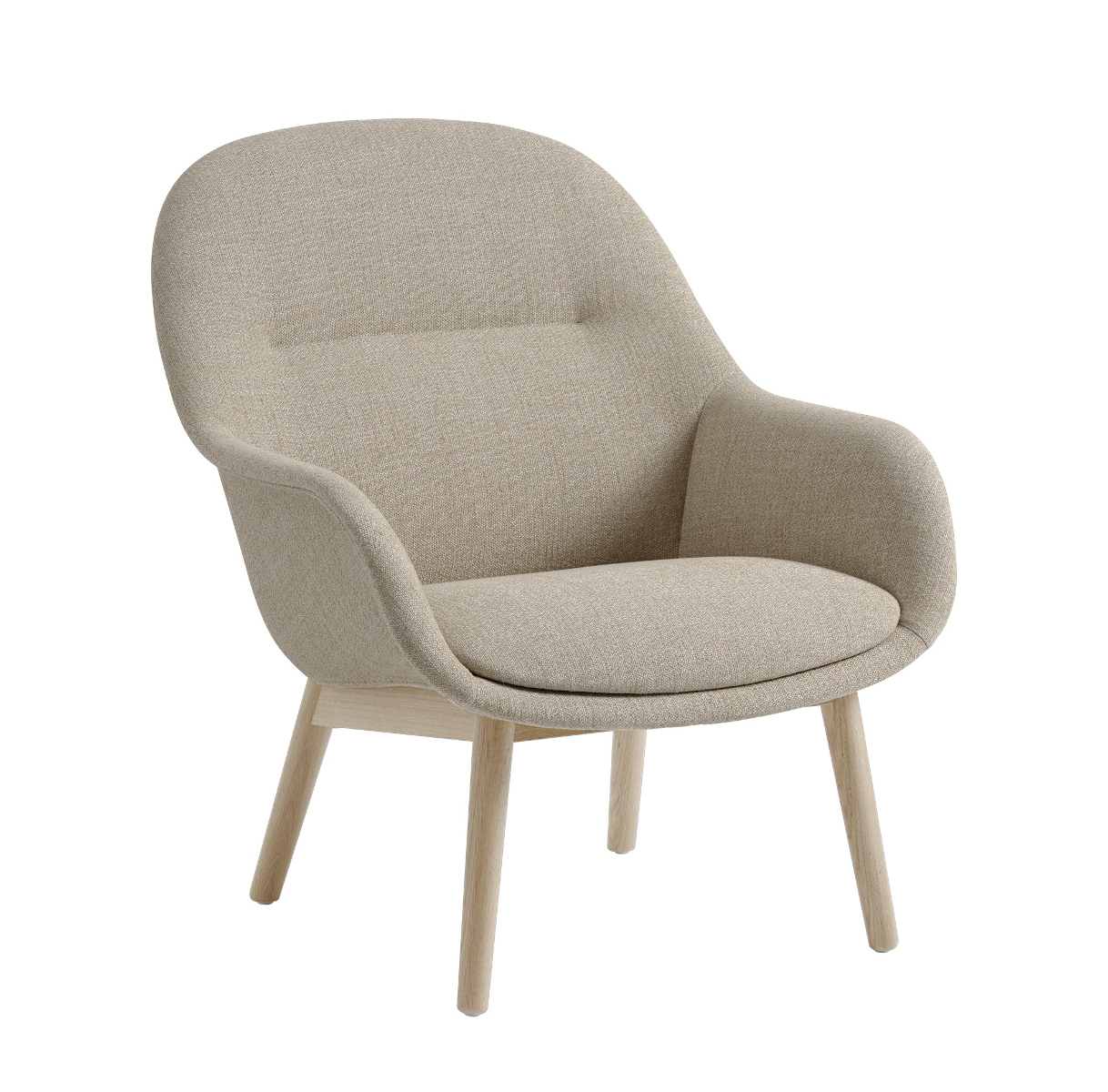 Fiber Lounge Armchair, wood base, ecriture 240 / eiche natur
