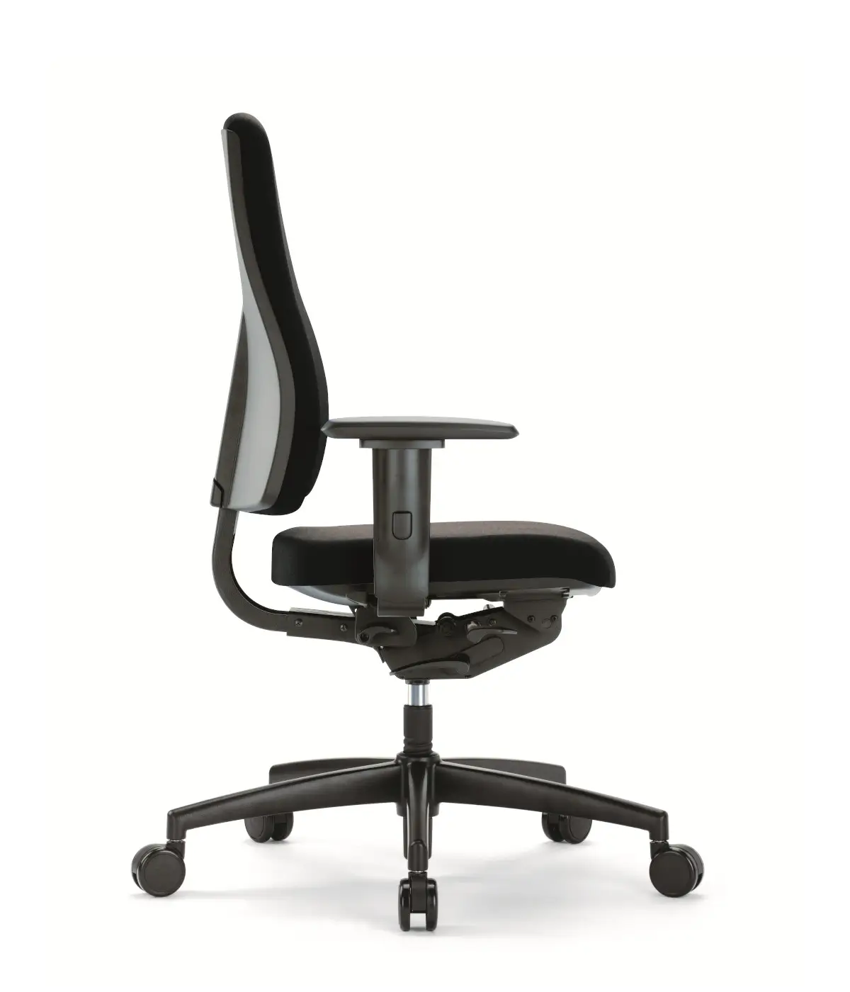 Interstuhl Goal 152G Bürodrehstuhl in Schwarz mit Armlehnen in der Seitenansicht